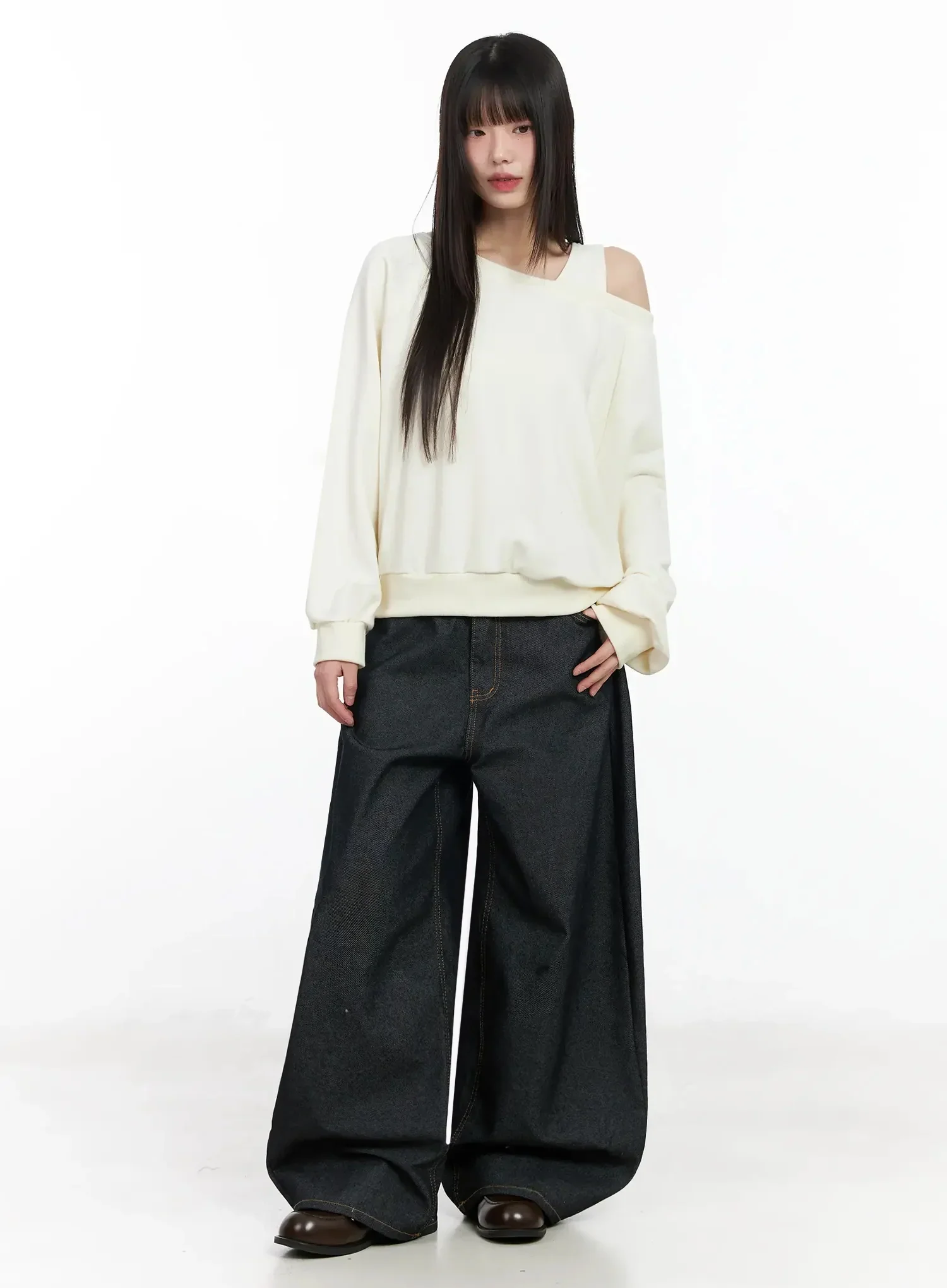 Emiko Wide Leg Buckle Jeans IM523 - Image 8