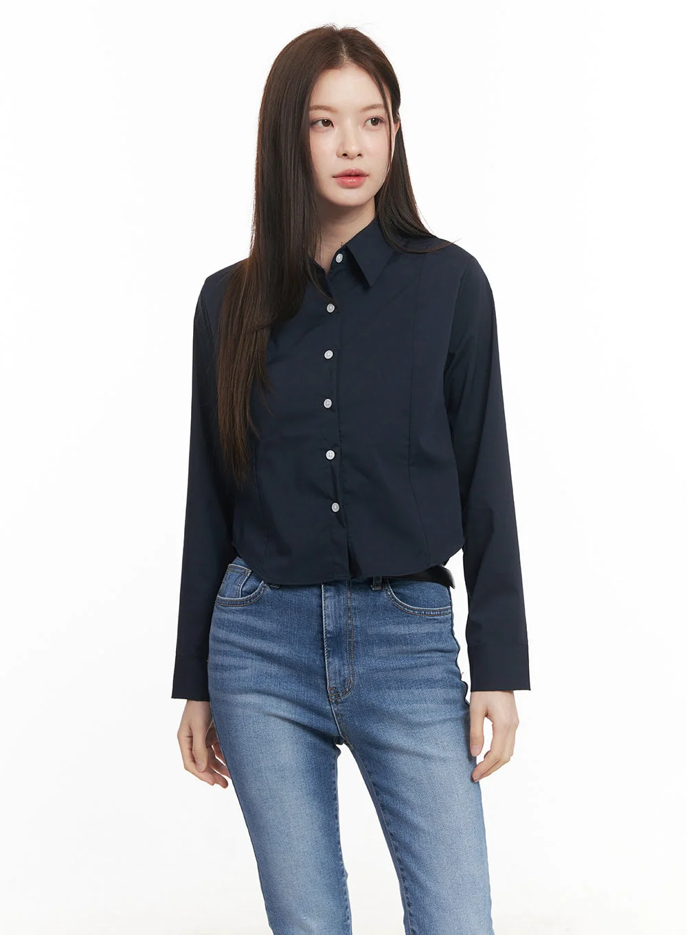 Essential Collared Crop Shirt CM511 - Image 10