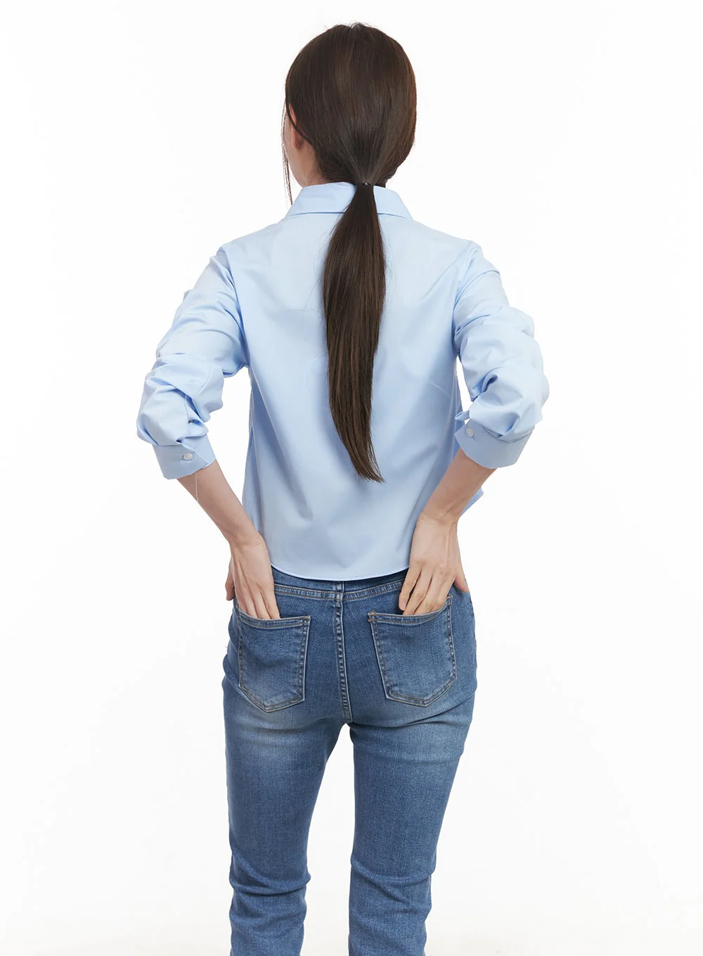 Essential Collared Crop Shirt CM511 - Image 6