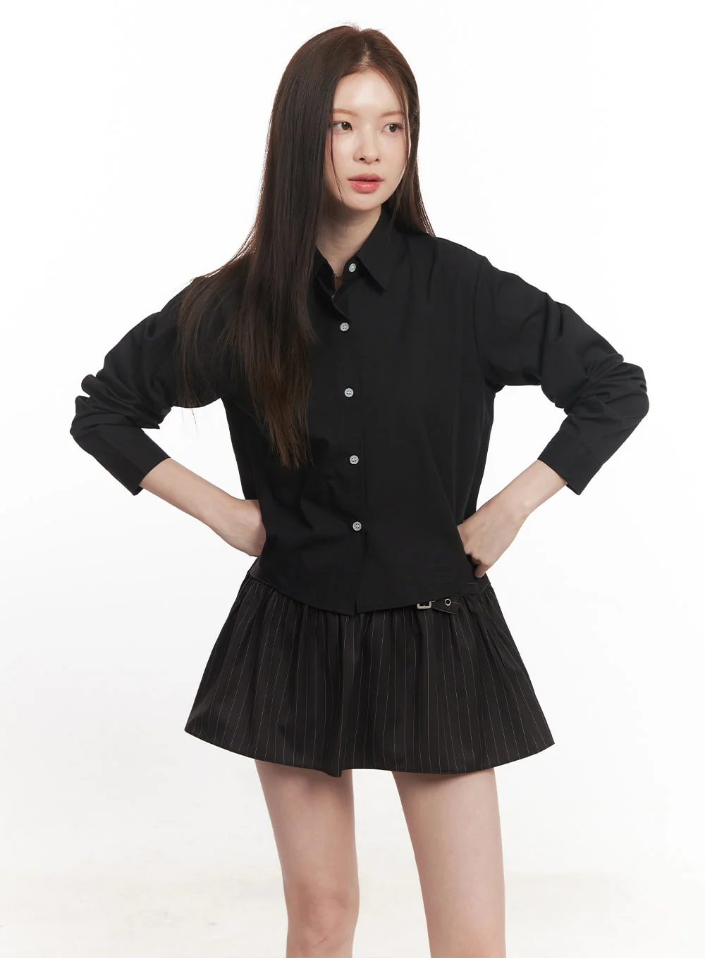 Essential Crop Collared Shirt CA501 - Image 10