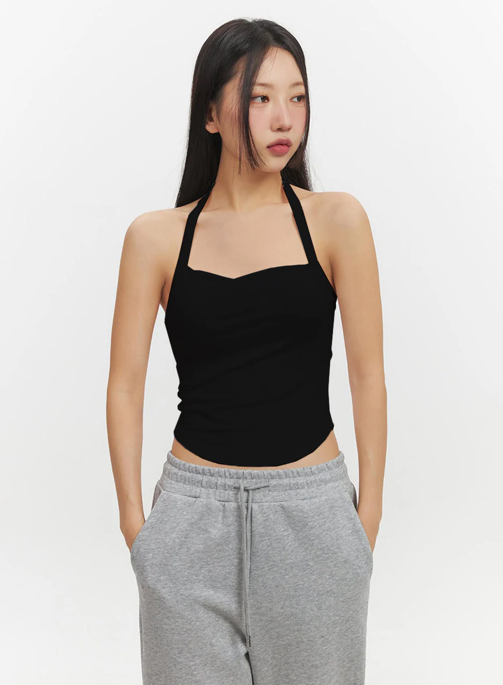 Essential Halter-Neck Crop Cami Top IF510 - Image 14