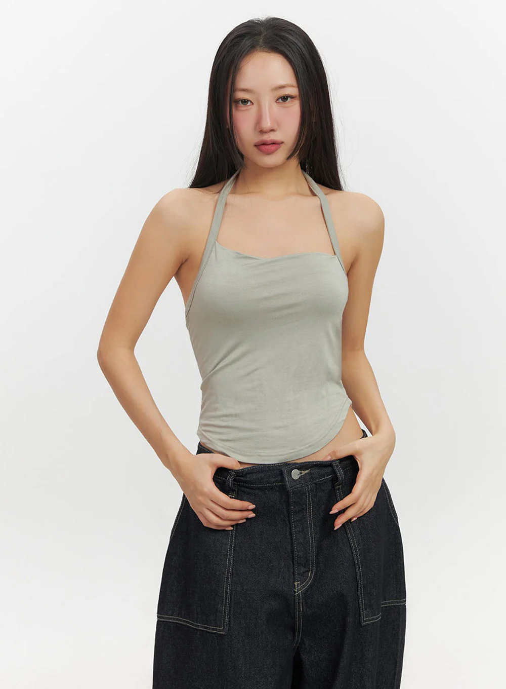 Essential Halter-Neck Crop Cami Top IF510 - Image 5
