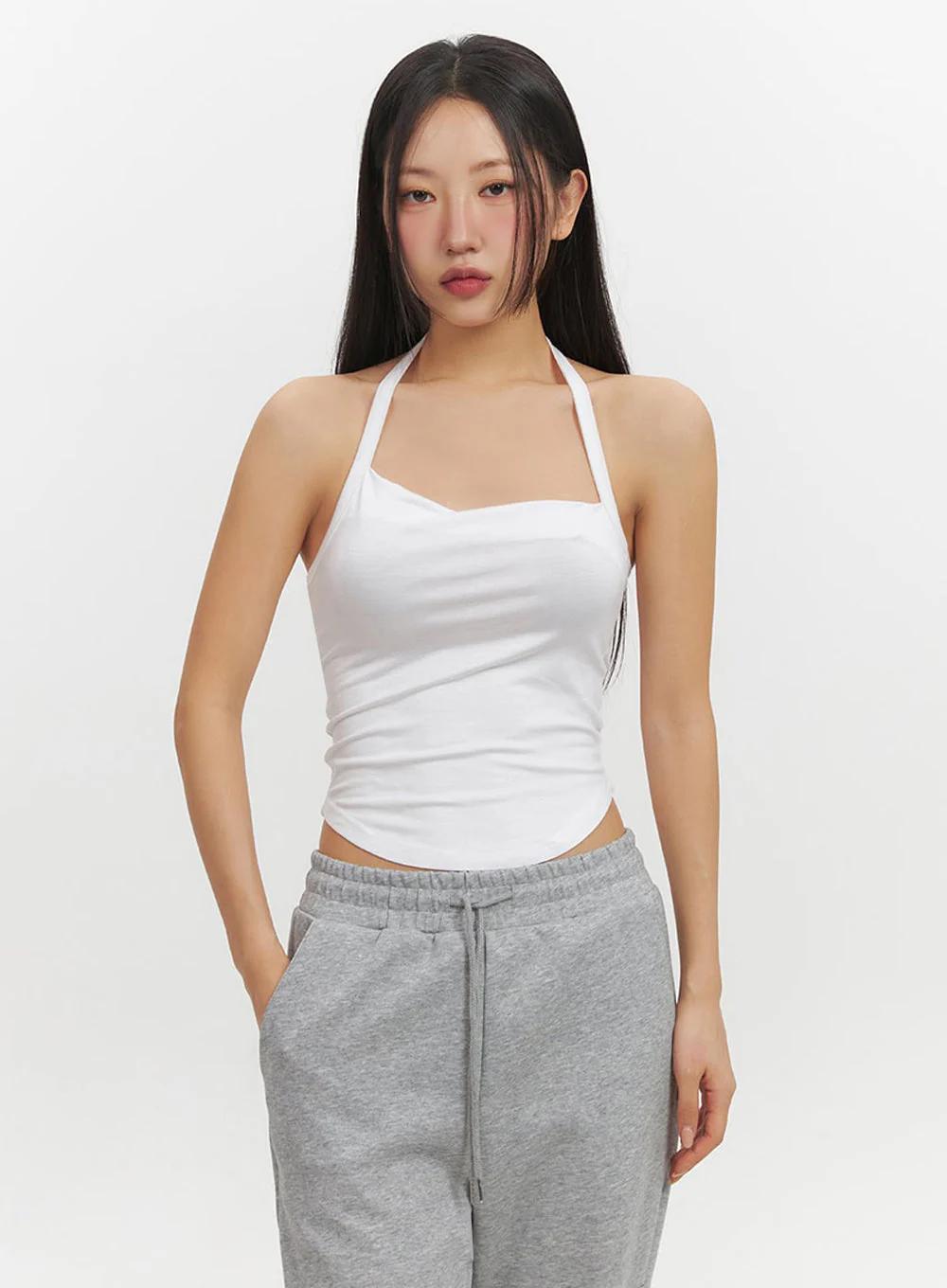 Essential Halter-Neck Crop Cami Top IF510 - Image 7