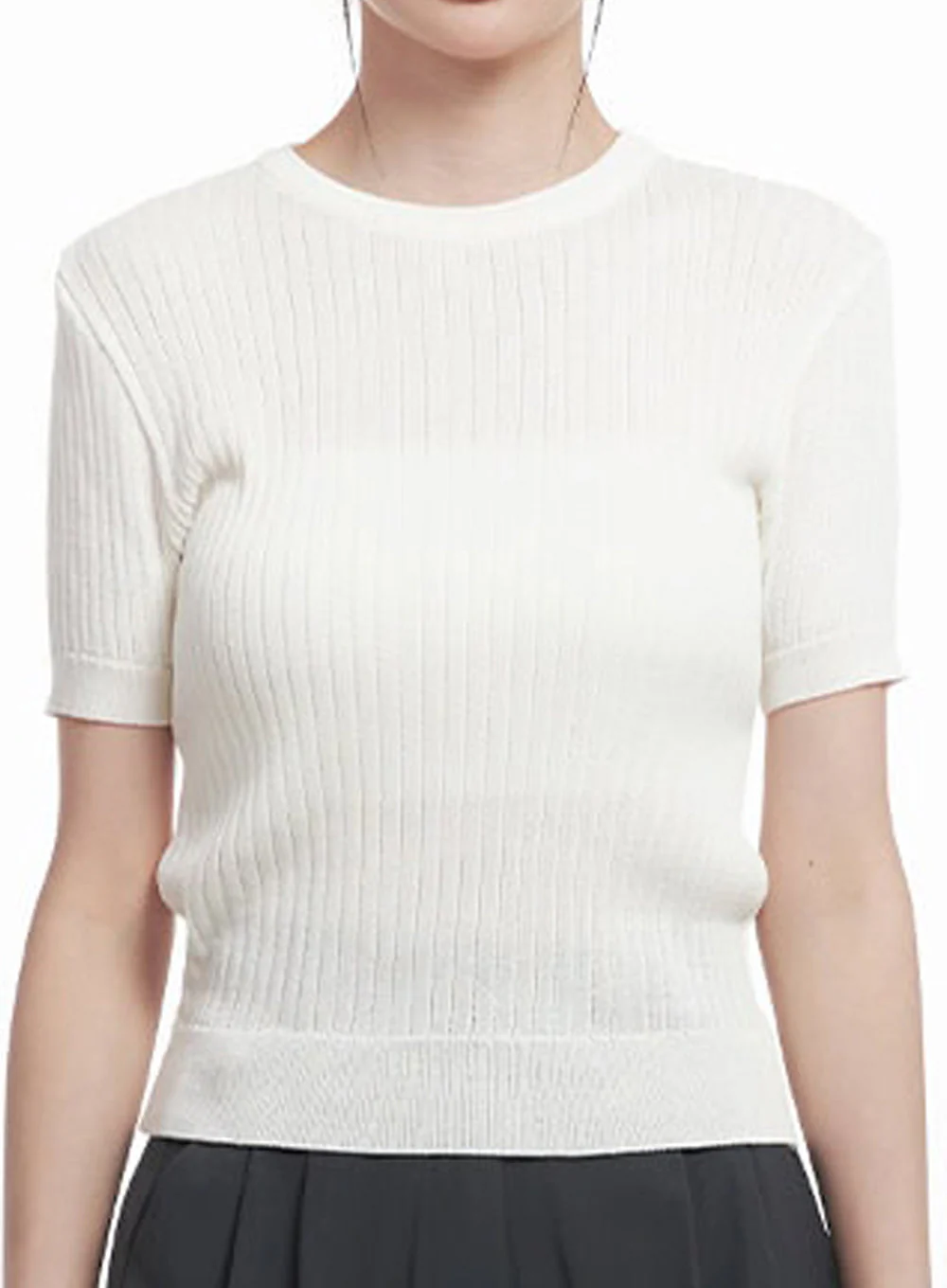 Essential Ribbed Knit Top IY513 - Image 4