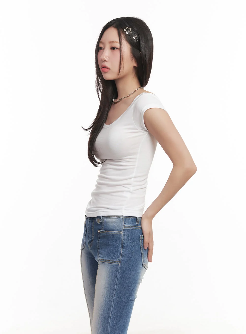 Essential Slim U-Neck Crop Top CA530 - Image 3