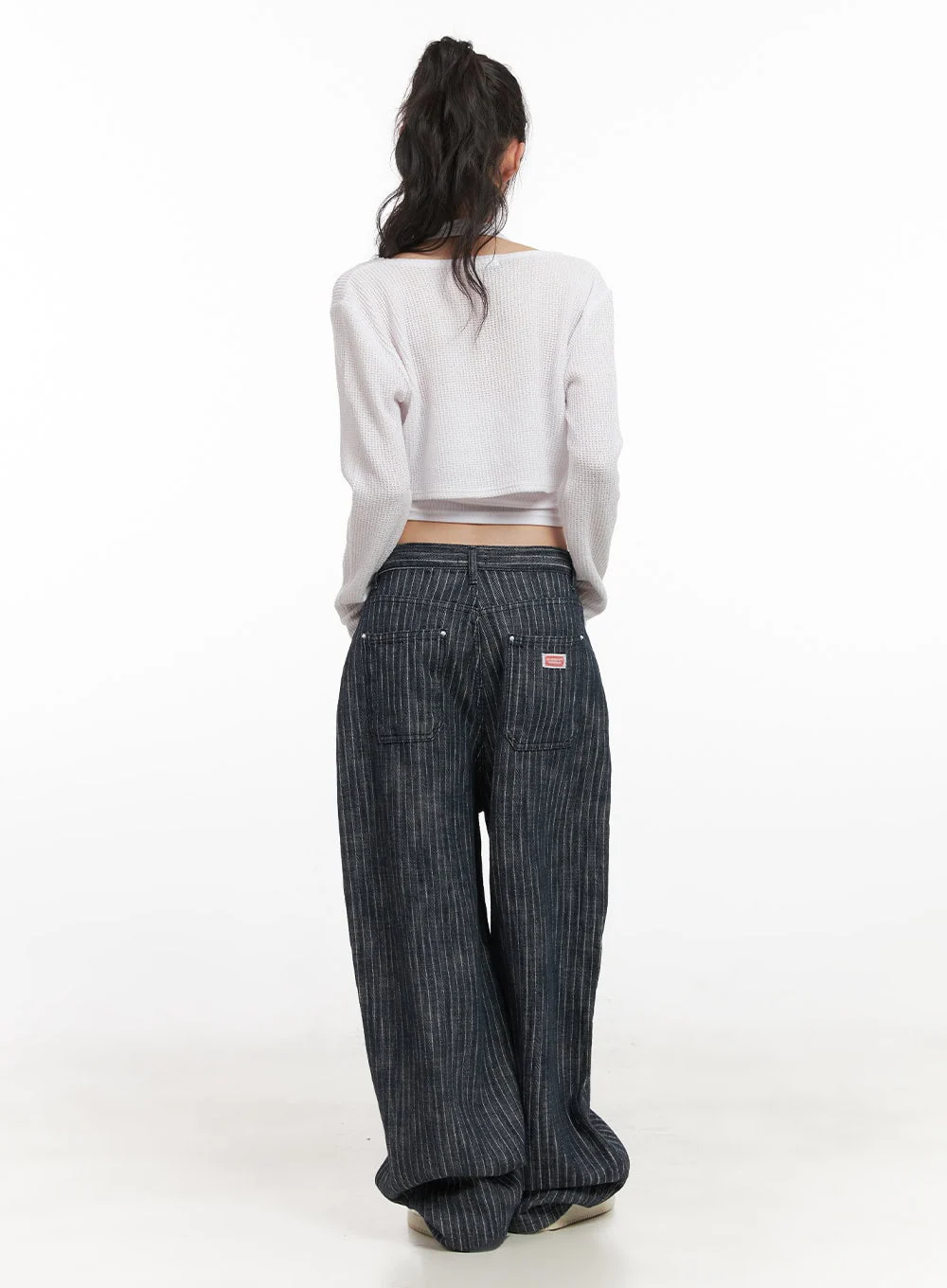 Esther Striped Wide-Fit Baggy Jeans CJ528 - Image 7
