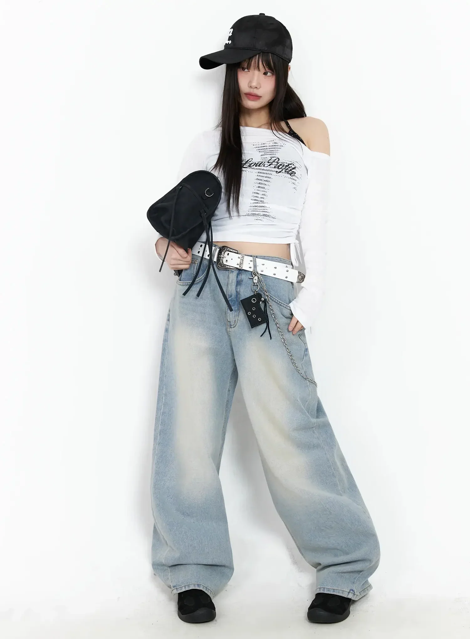 Eugenia Wide Leg Washed Jeans IM523 - Image 2
