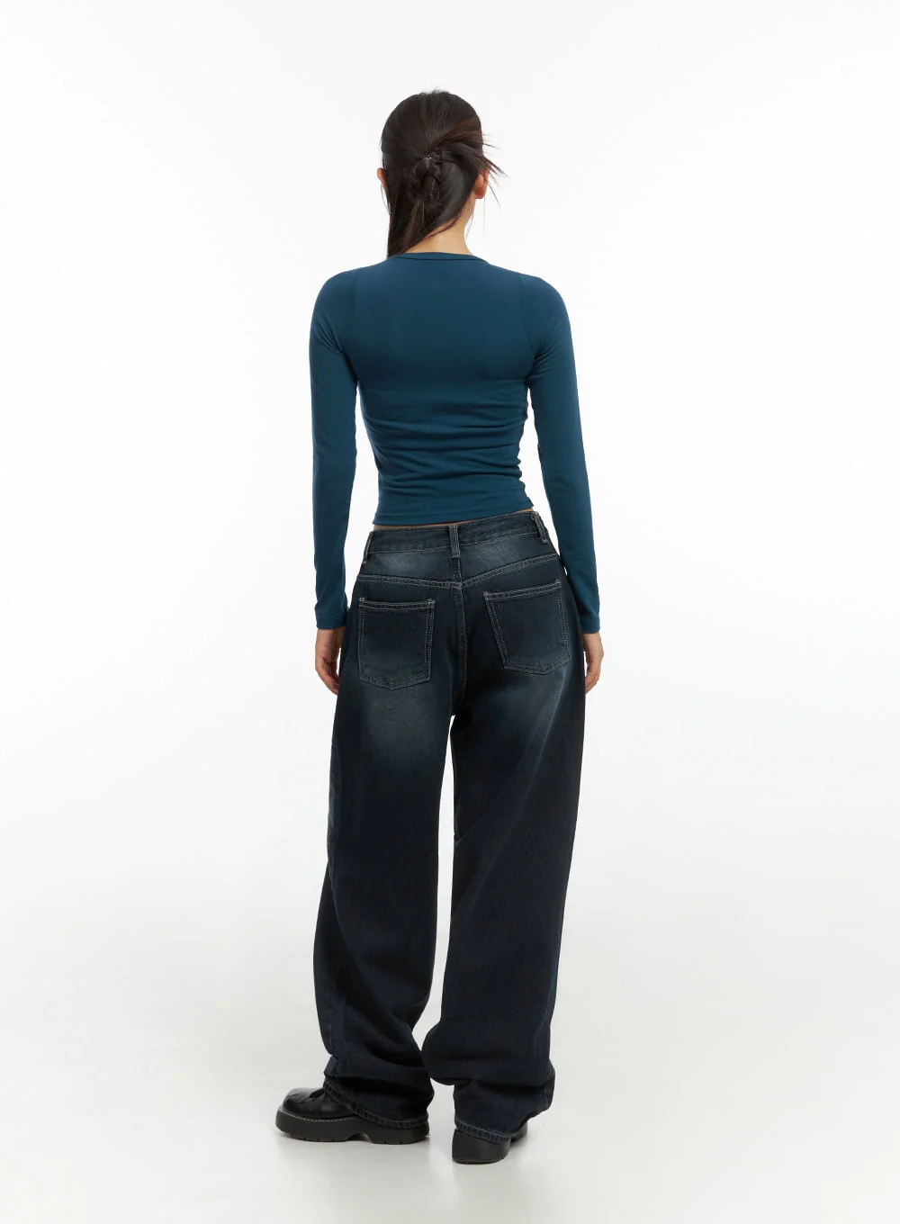 Evelyn Washed Baggy Jeans (Dark Blue) IS402 - Image 7