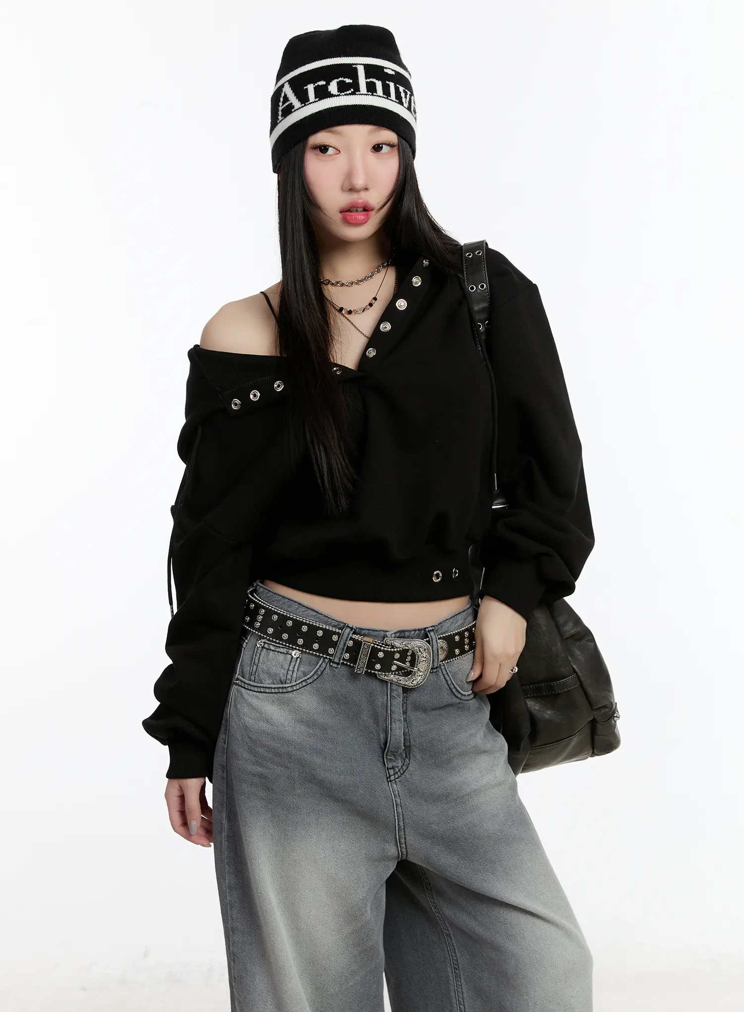 Eyelet Crop Hoodie CM511