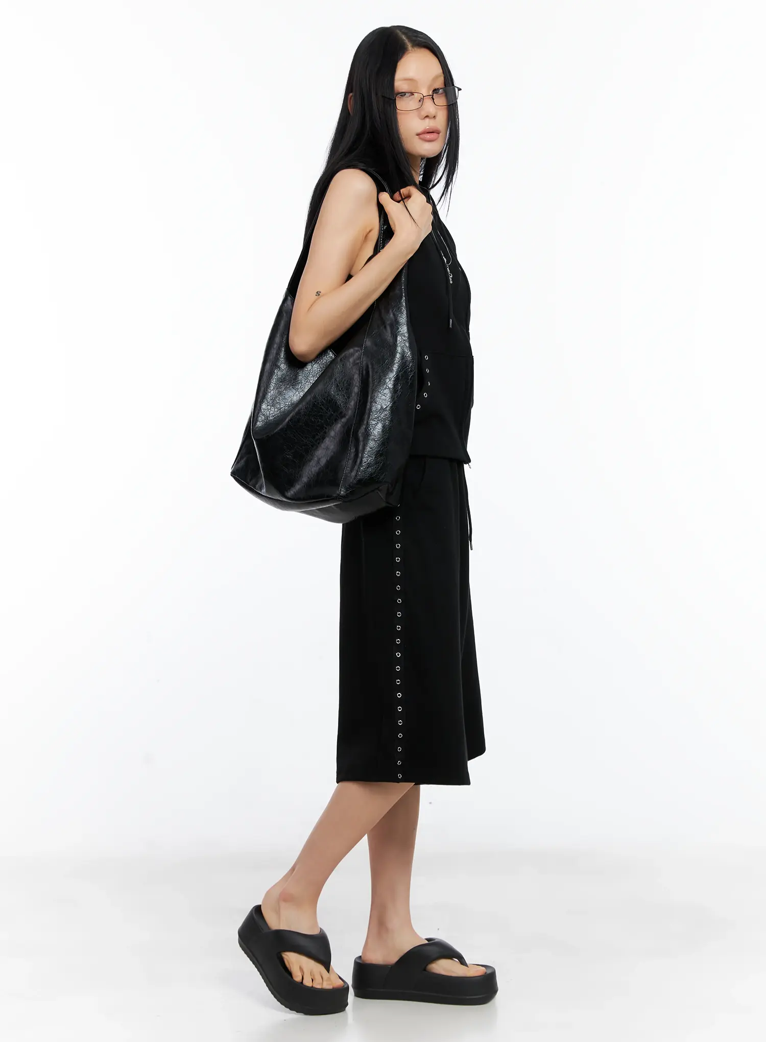 Eyelet Hooded Vest Zip-Up CL529 - Image 12