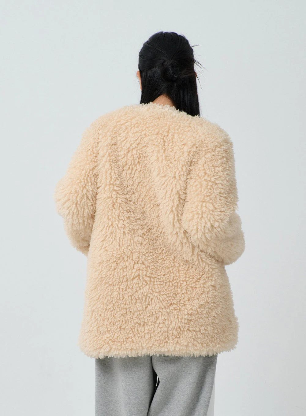 Faux Fur Button Midi Coat CJ302 - Image 5