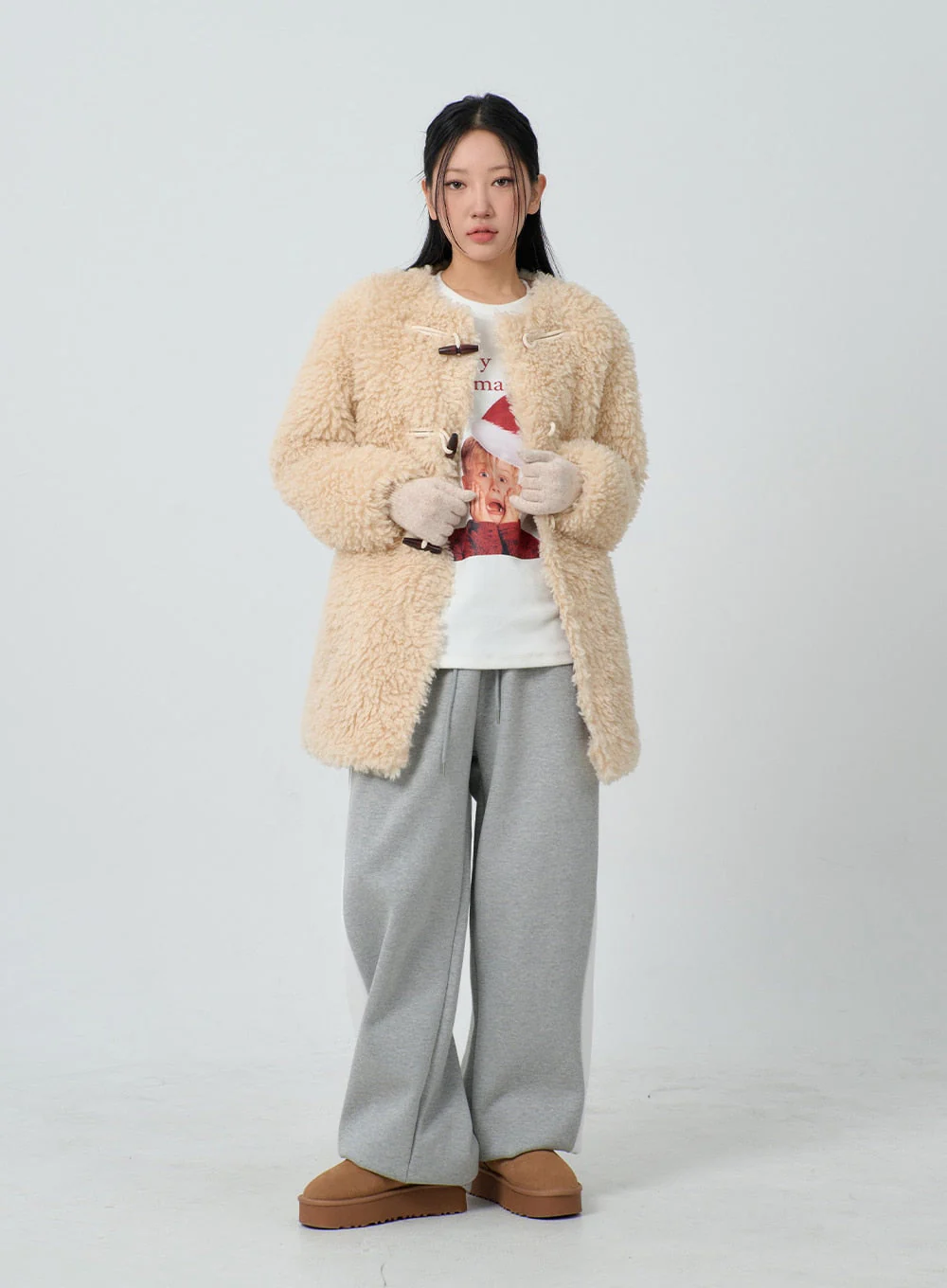 Faux Fur Button Midi Coat CJ302 - Image 6