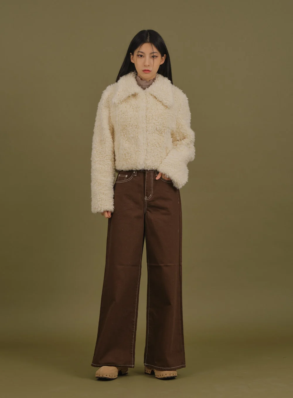 Faux Fur Cropped Jacket J6 - Image 8