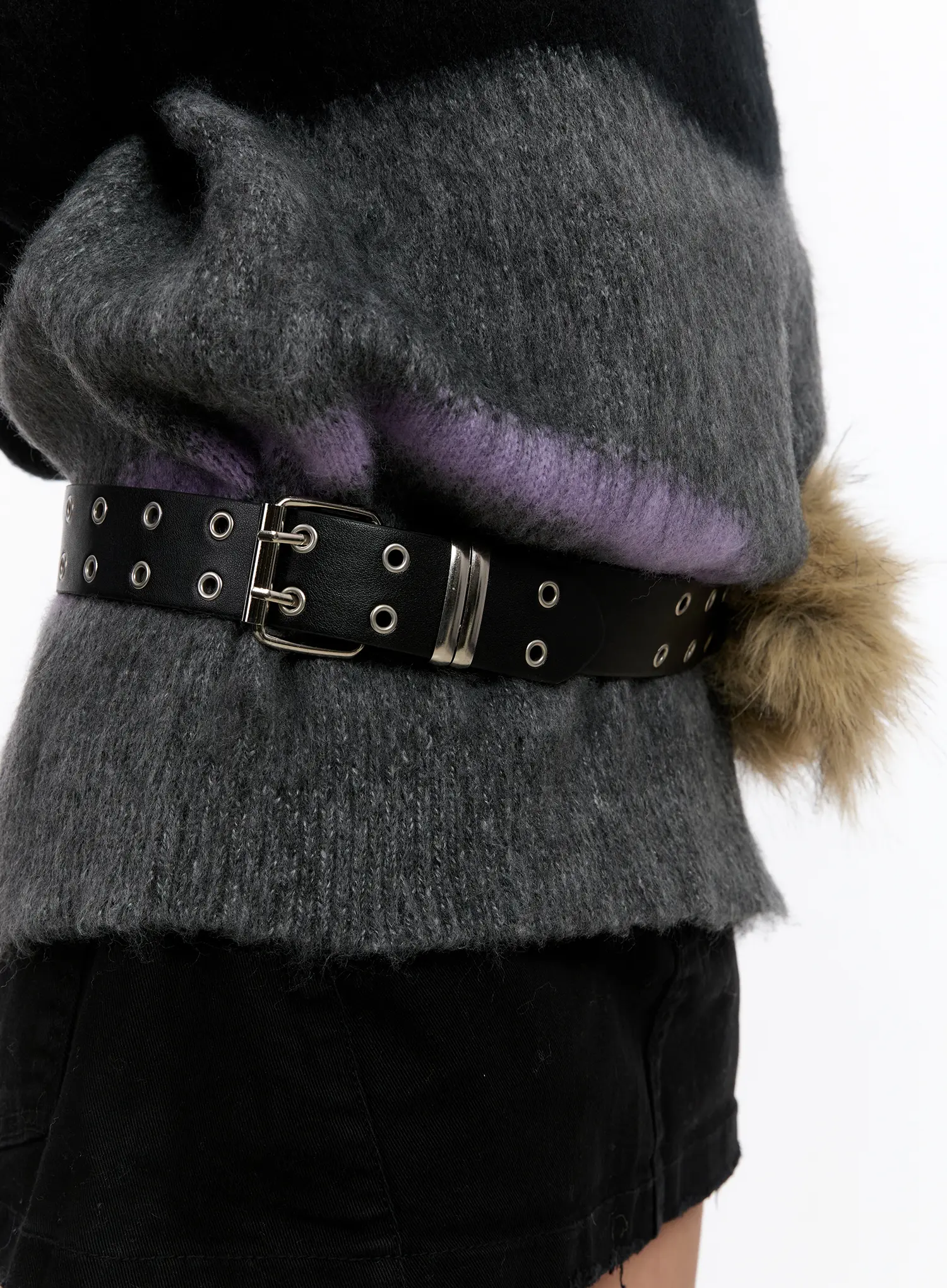 Faux Fur Eyelet Belt CN527 - Image 3
