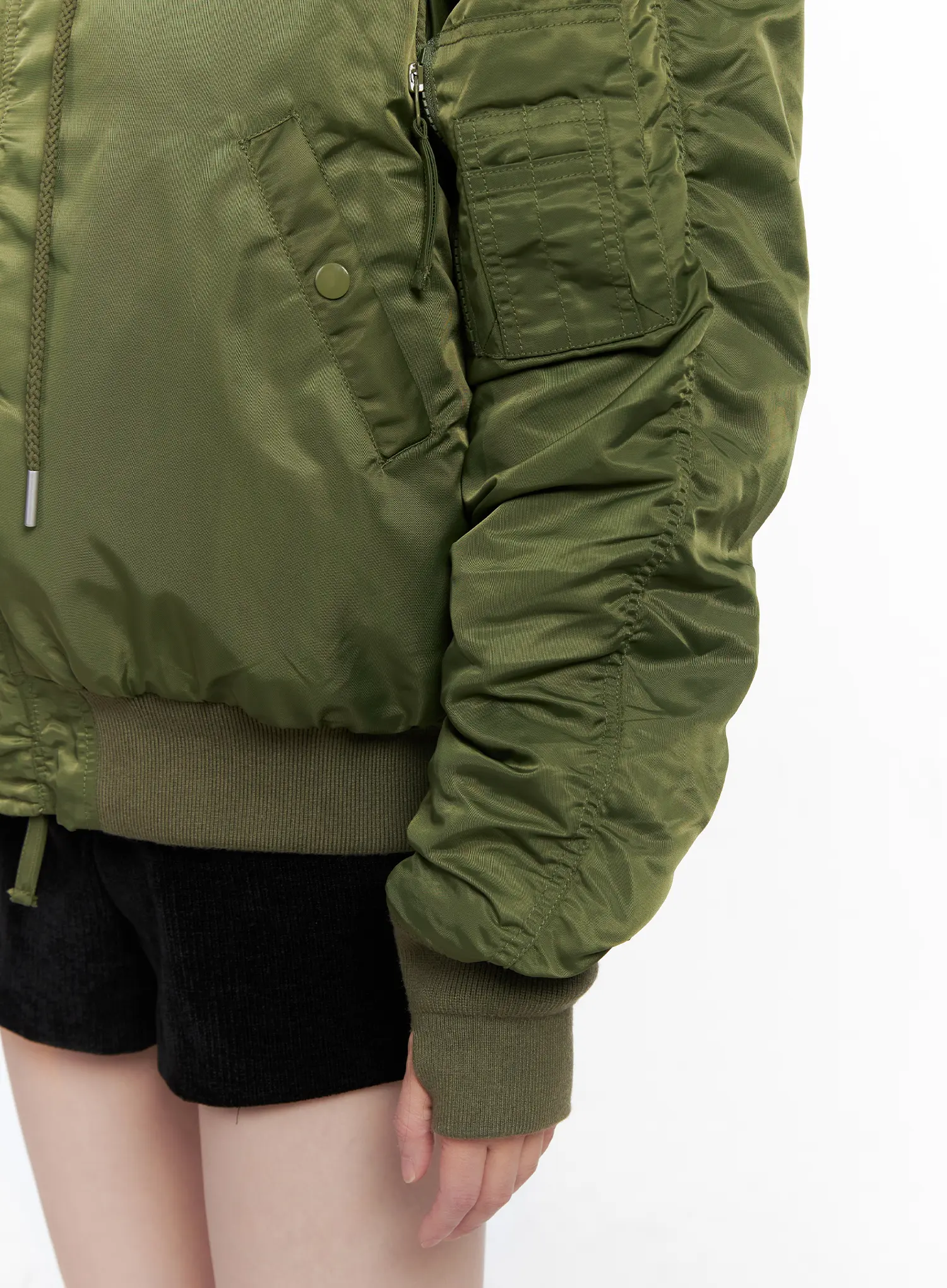 Faux Fur Lined Bomber Jacket CN510 - Image 8