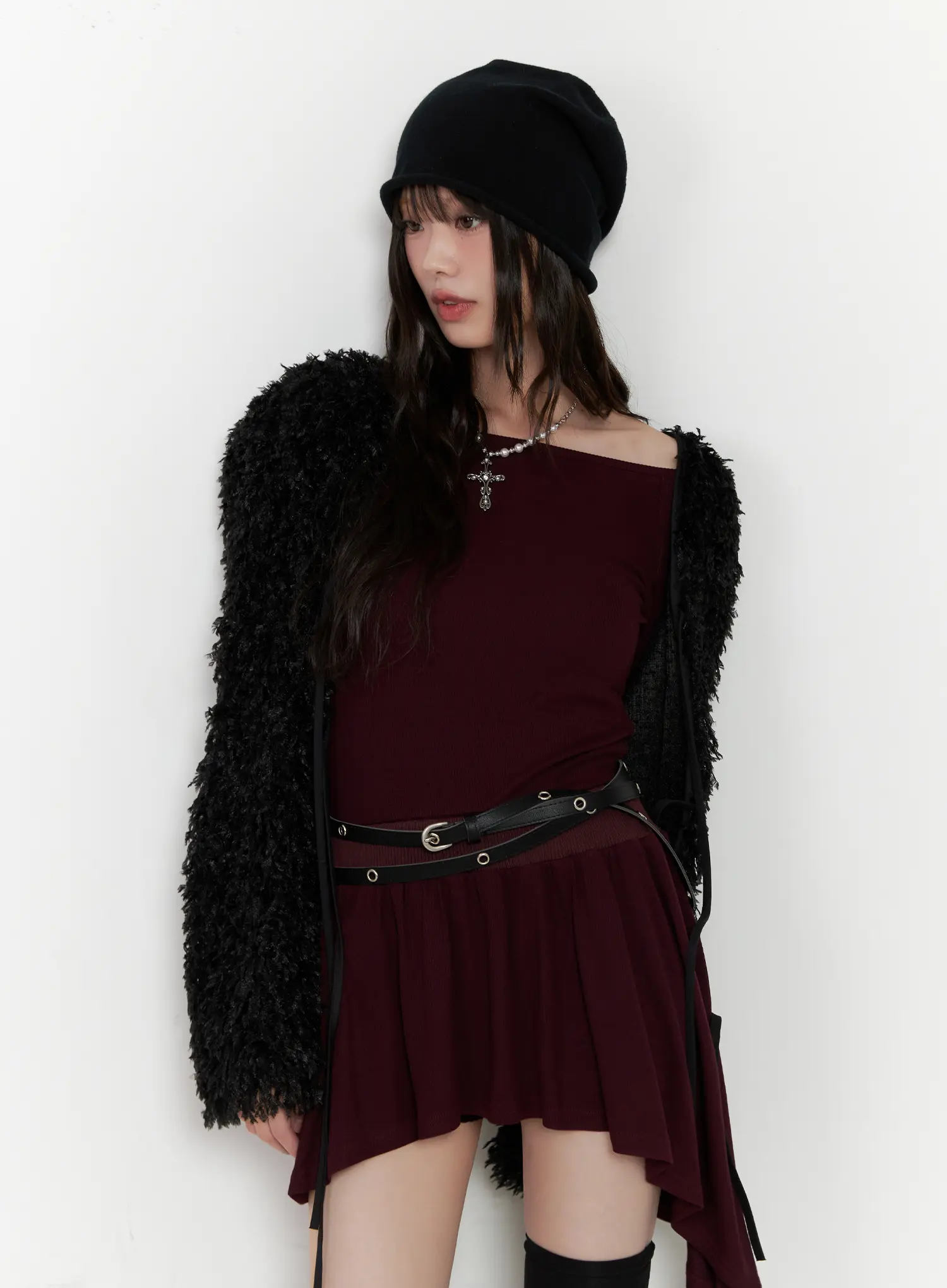 Faux Fur Ribbon Cardigan CN511 - Image 2