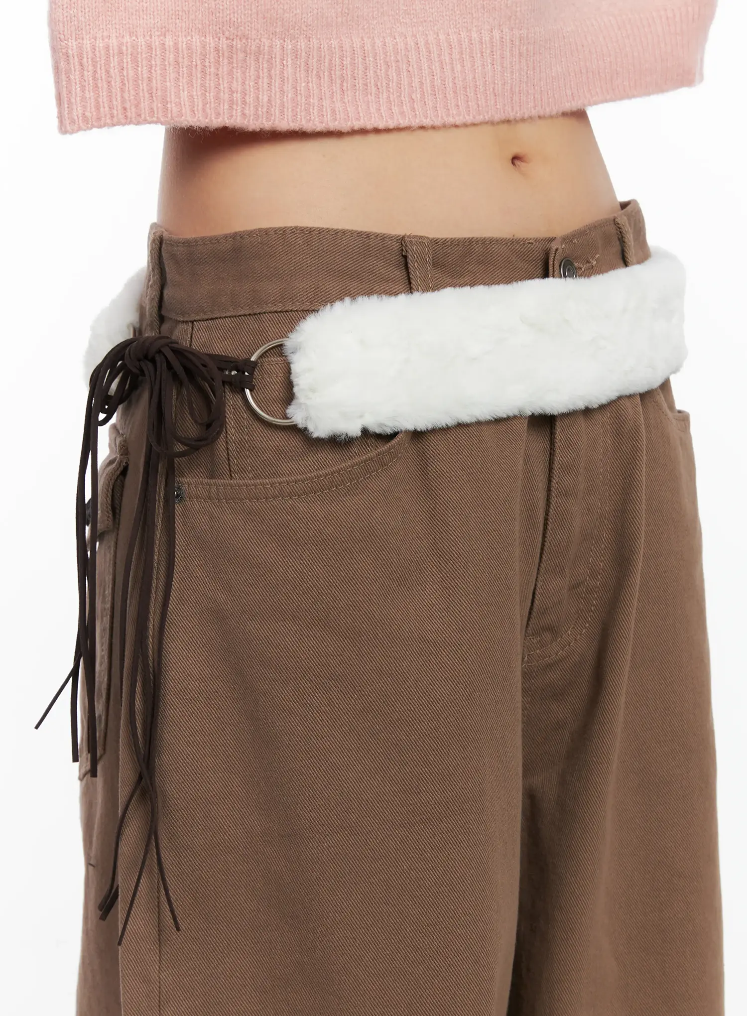 Faux Fur String Belt CN528 - Image 3