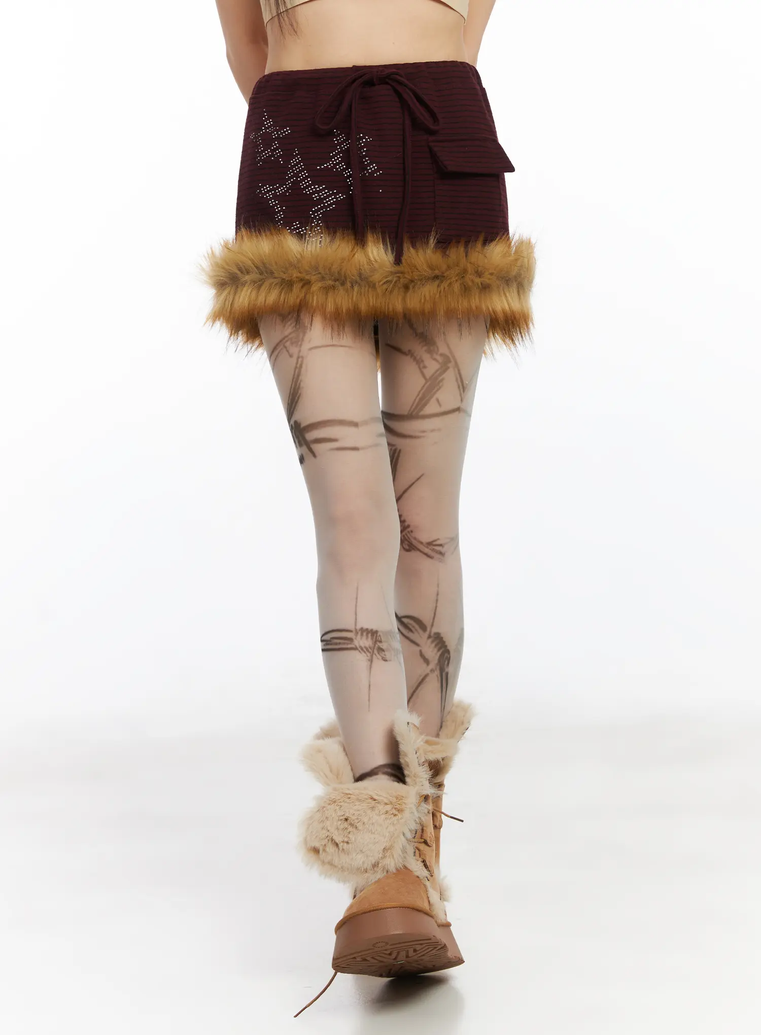 Faux Fur Trim Mini Skirt CD518 - Image 10