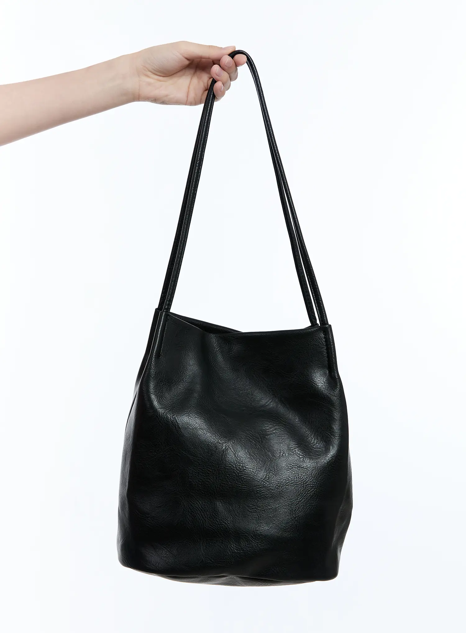 Faux Leather Classic Shoulder Bag CU513 - Image 7