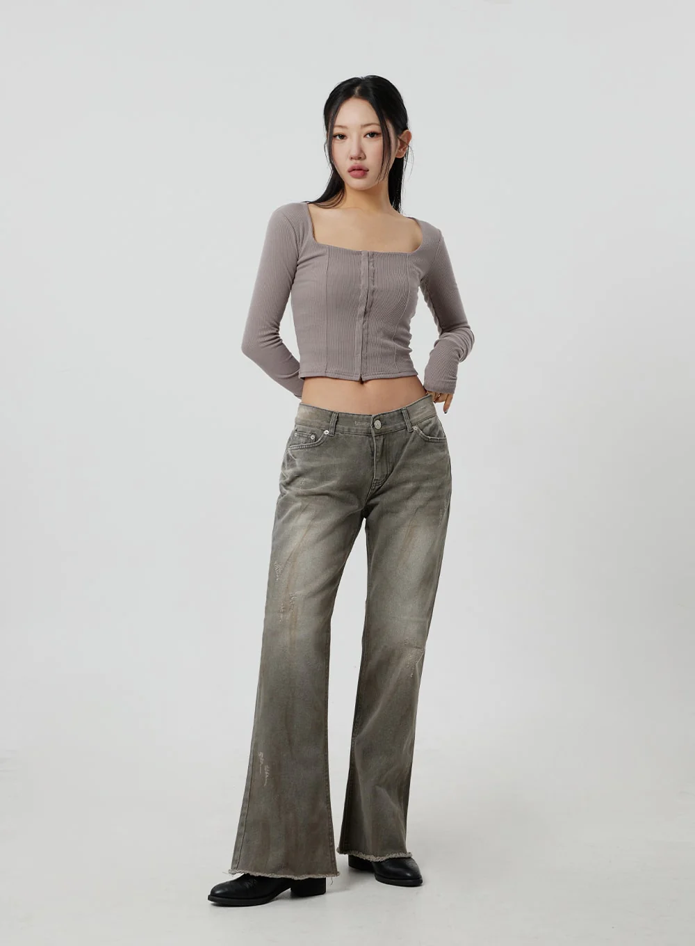 Faux Leather Cropped Zip-Up Jacket CF301 - Image 11