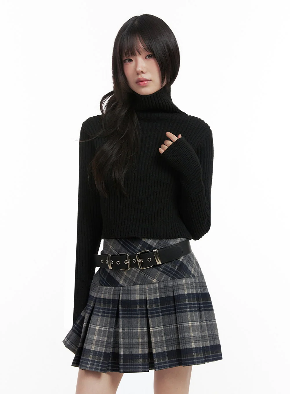 Faux Leather Eyelet Belt IN427 - Image 2