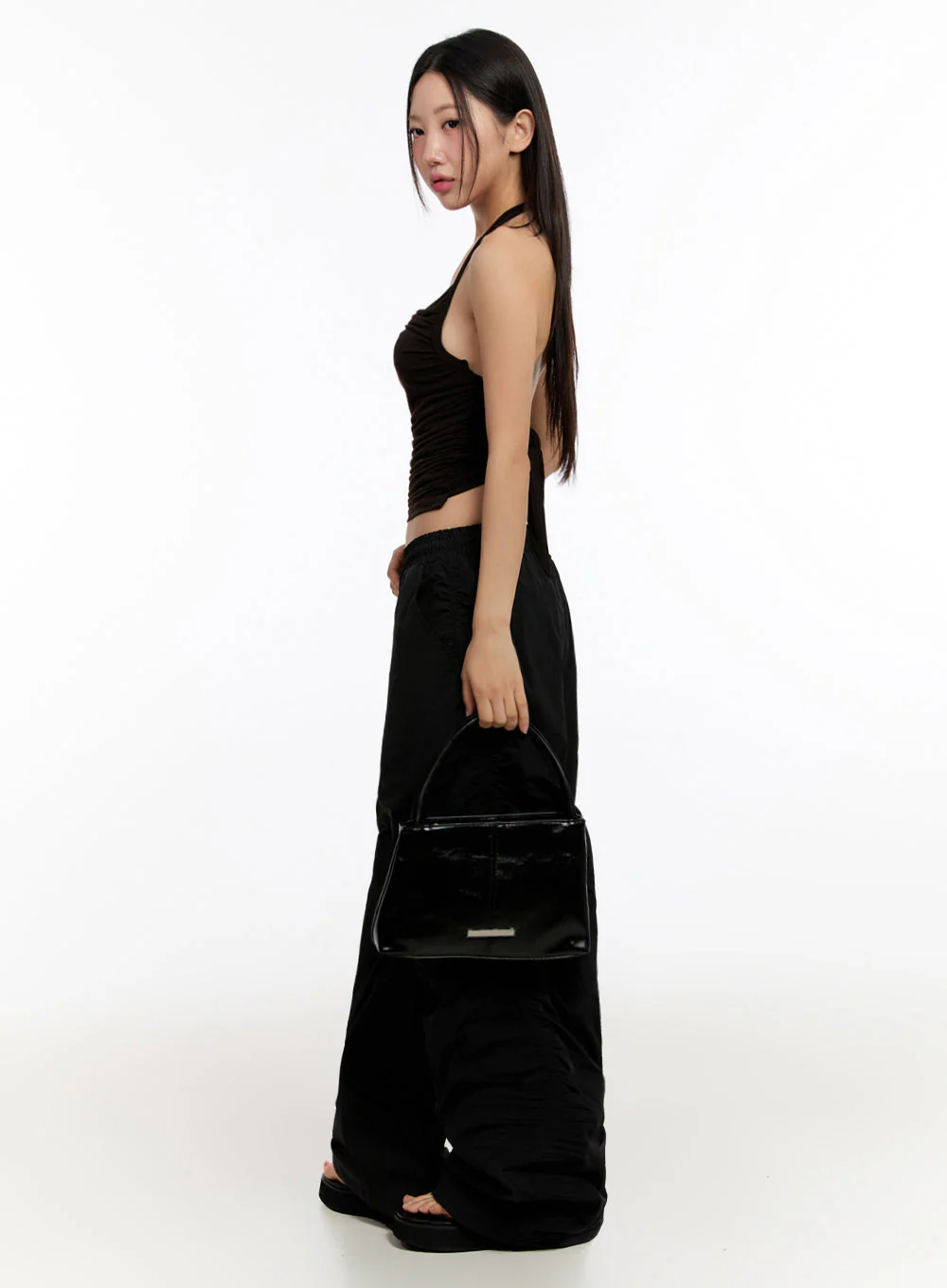 Faux Leather Square Shoulder Bag IU509 - Image 4
