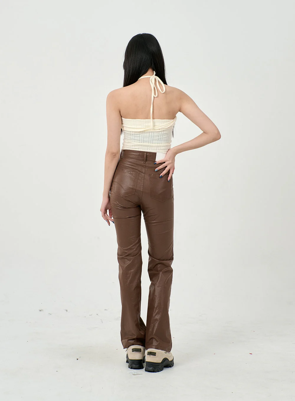 Faux Leather Straight Pants BD09 - Image 11