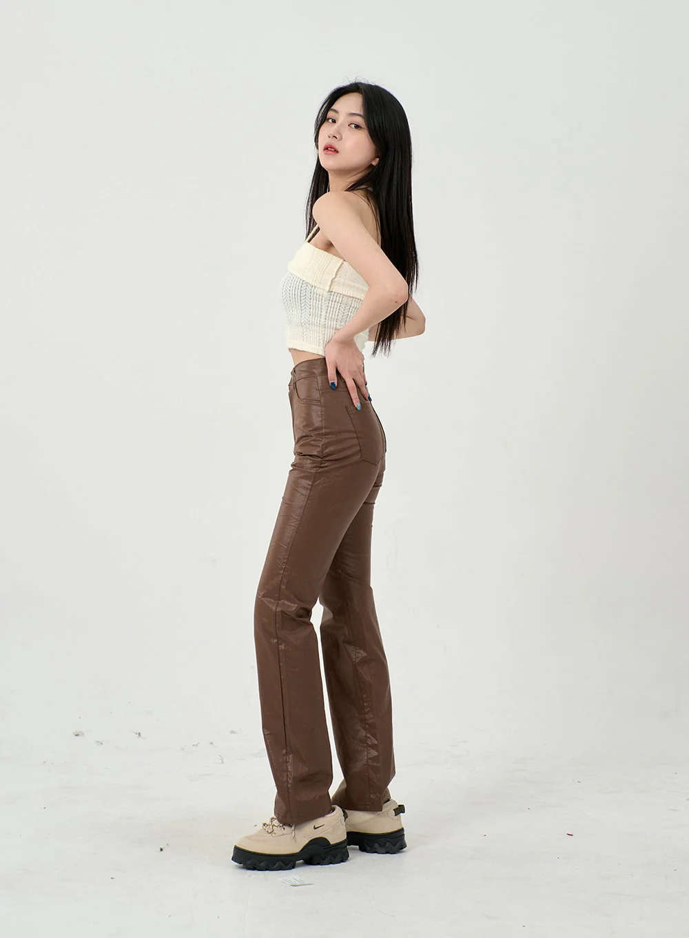 Faux Leather Straight Pants BD09 - Image 12