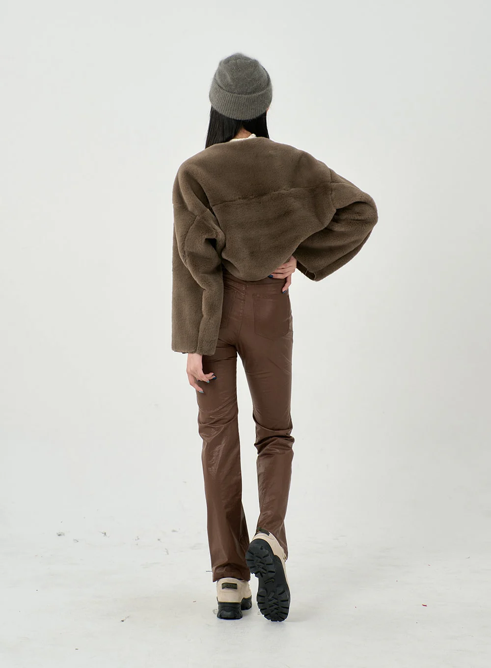 Faux Leather Straight Pants BD09 - Image 5