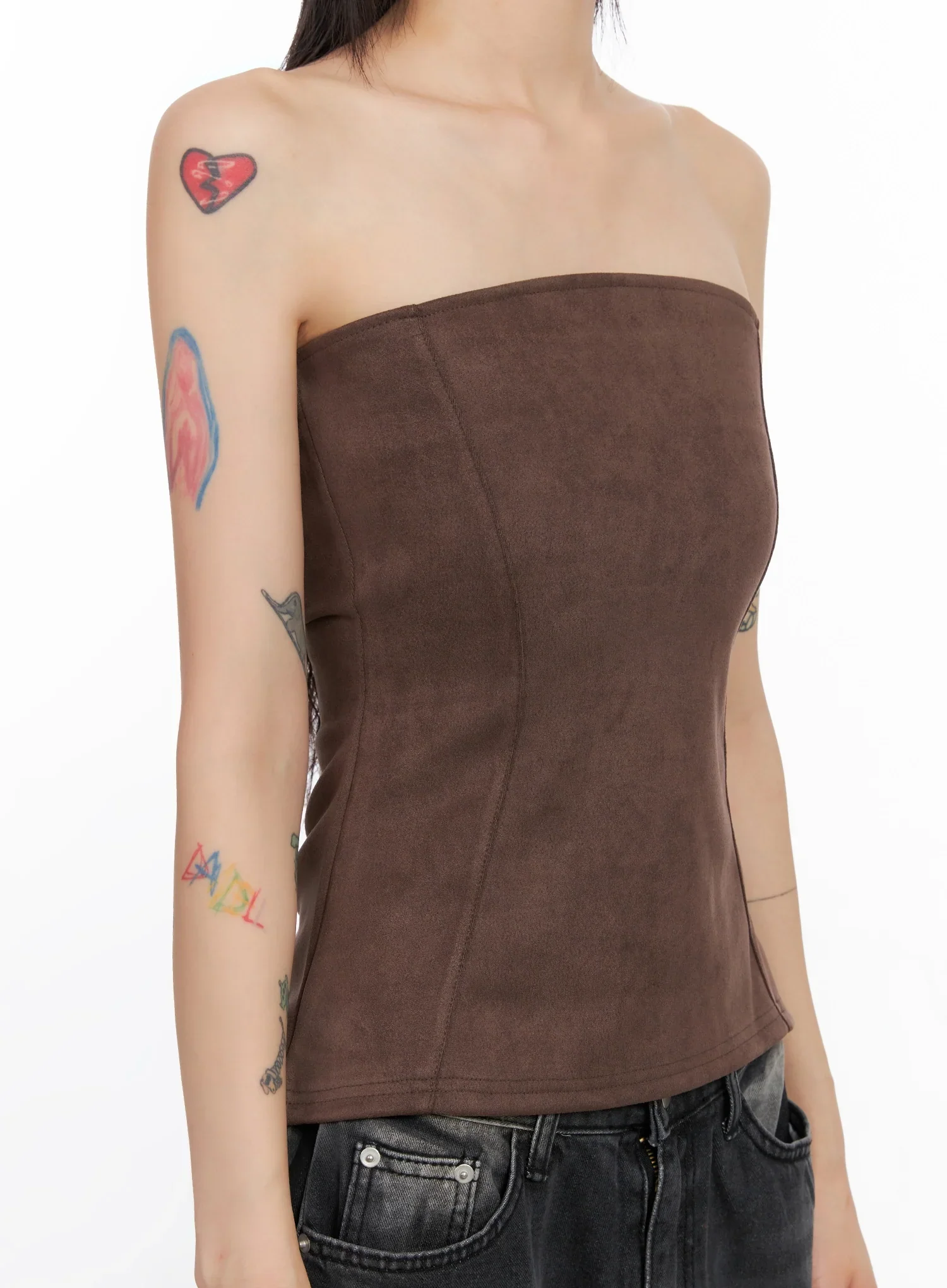 Faux Suede Tube Top IS508 - Image 3