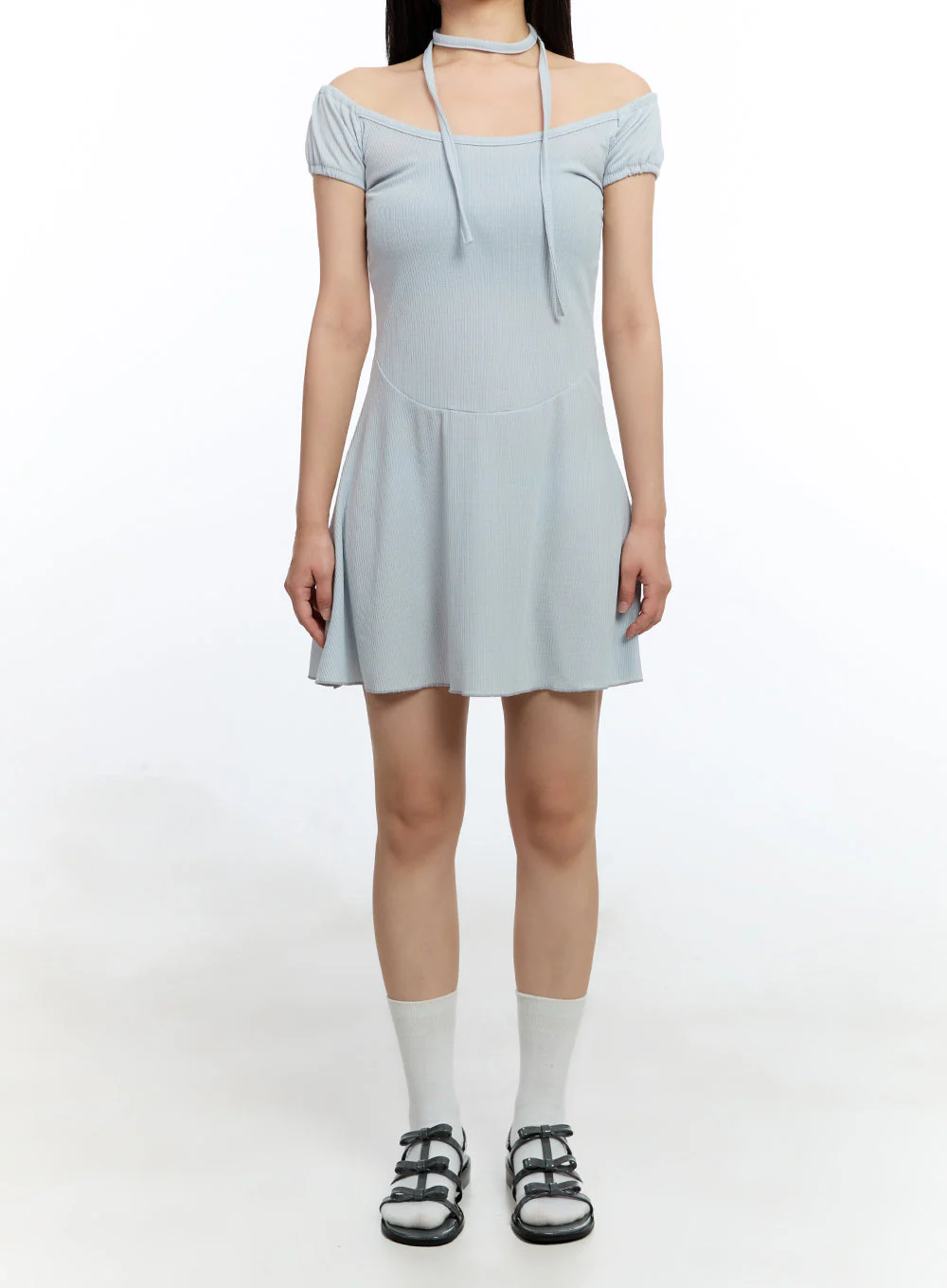 Flare Mini Dress with Scarf Set IU503 - Image 8