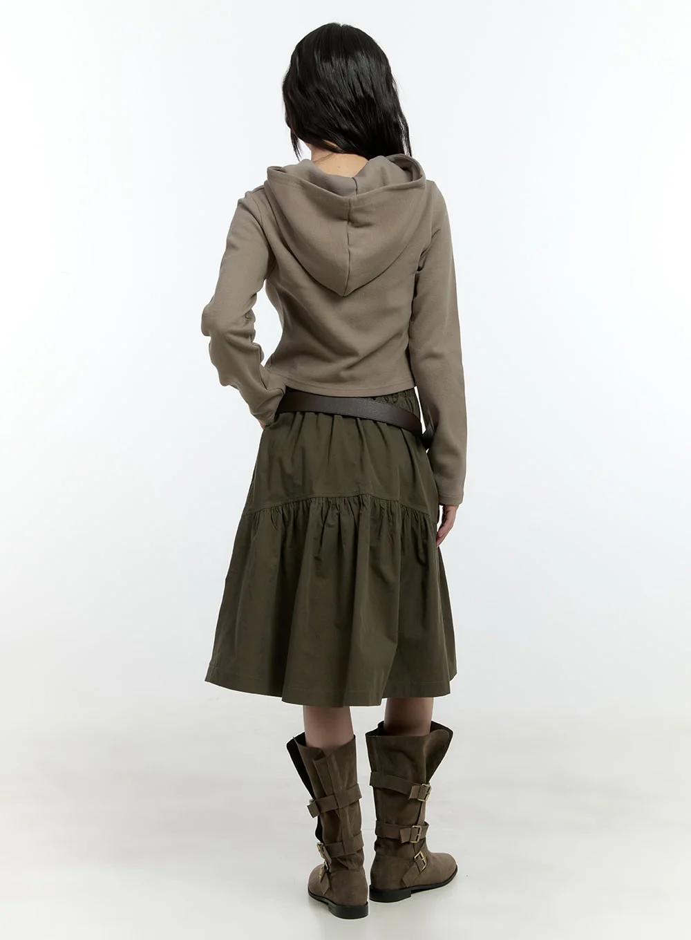 Flare Shirring Midi Skirt CF506 - Image 5