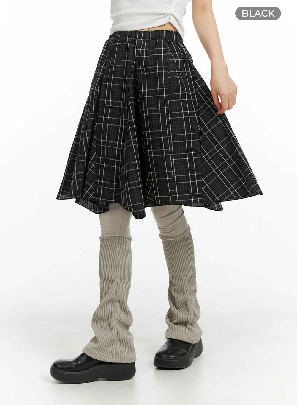 Flared Checkered Midi Skirt CM413 - Image 6