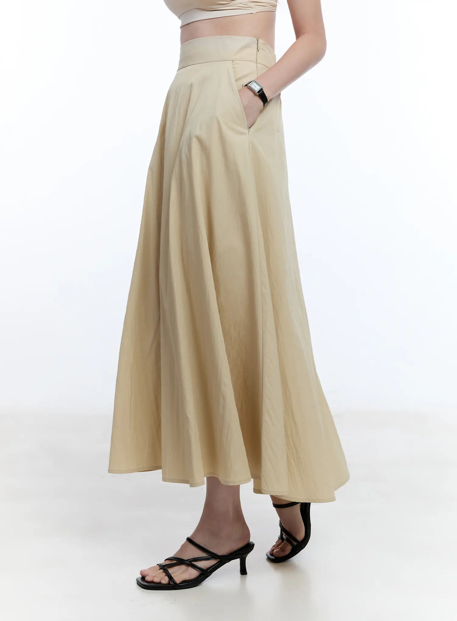 Flared Flowy Midi Skirt CU513 - Image 4