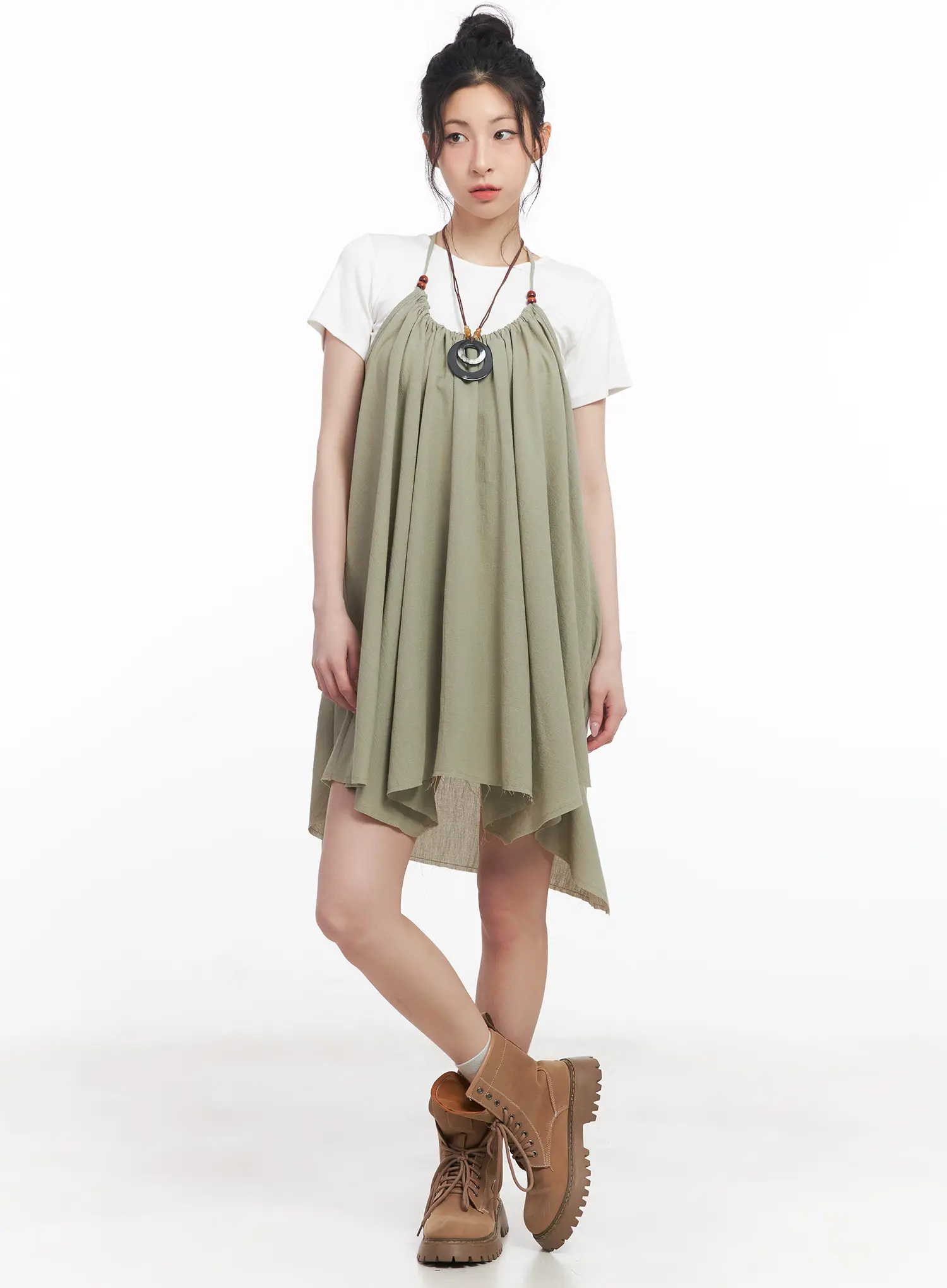 Flared Halter-Neck Mini Dress CU511 - Image 3