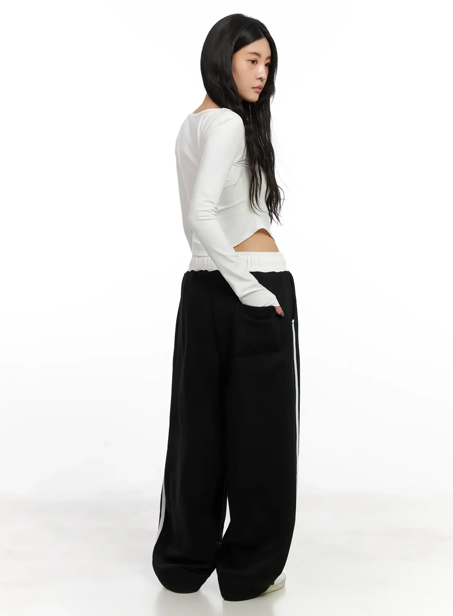 Fleece Baggy Drawstring Sweatpants IN528 - Image 4
