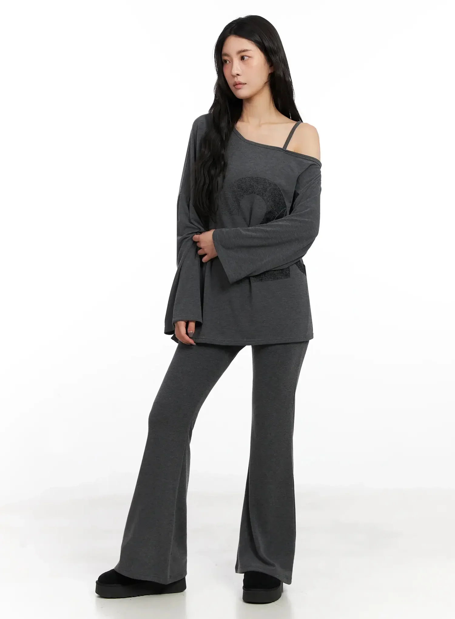 Fleece Bootcut Sweatpants IN528 - Image 3