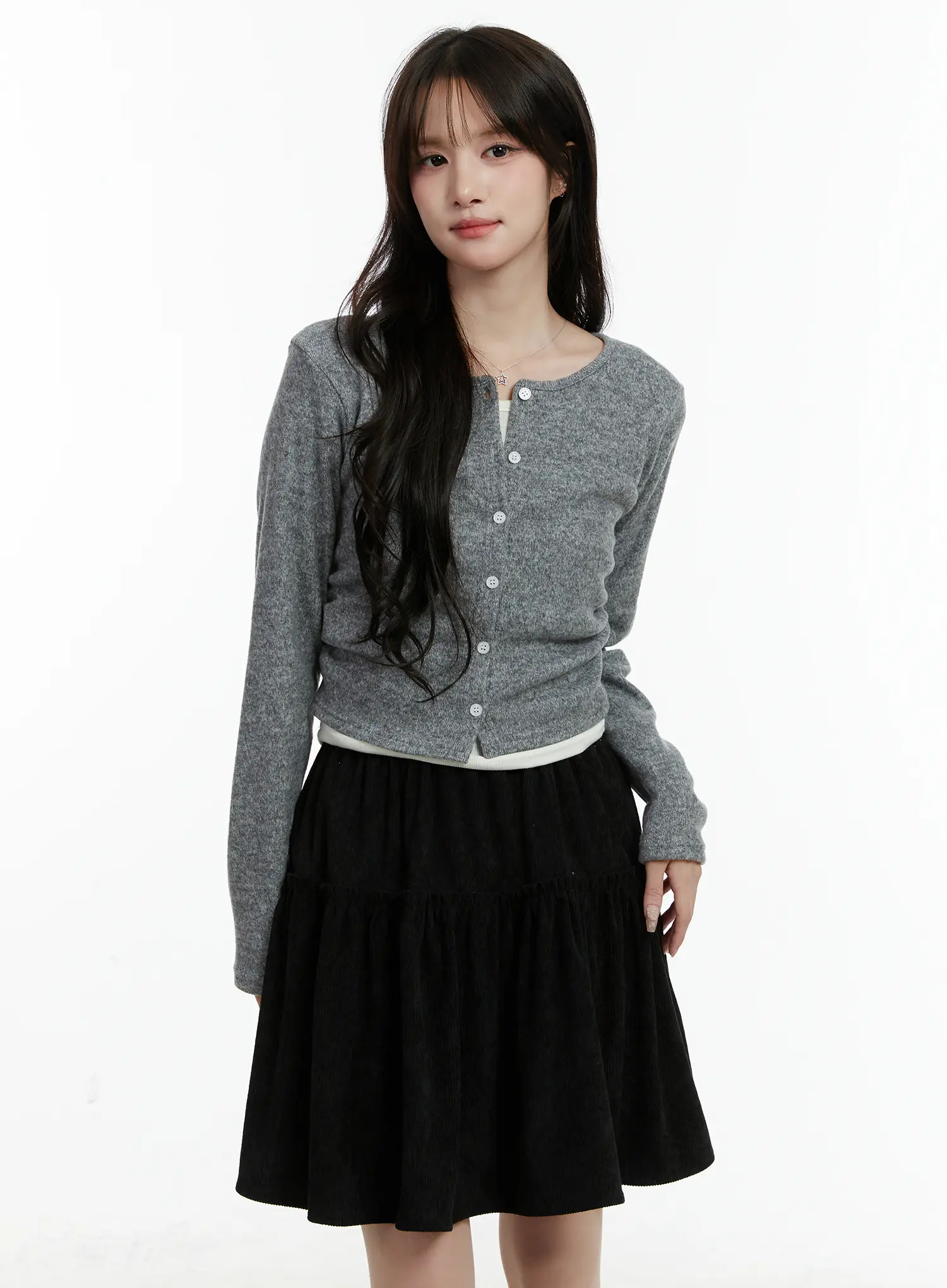 Fleece-Lined Layered Long Sleeve Top CD514