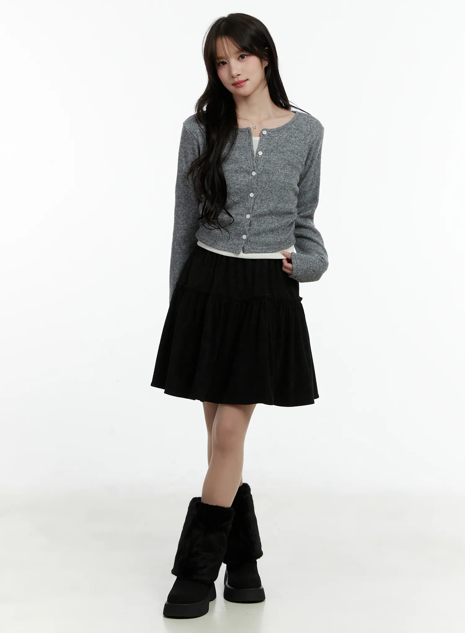 Fleece-Lined Layered Long Sleeve Top CD514 - Image 2