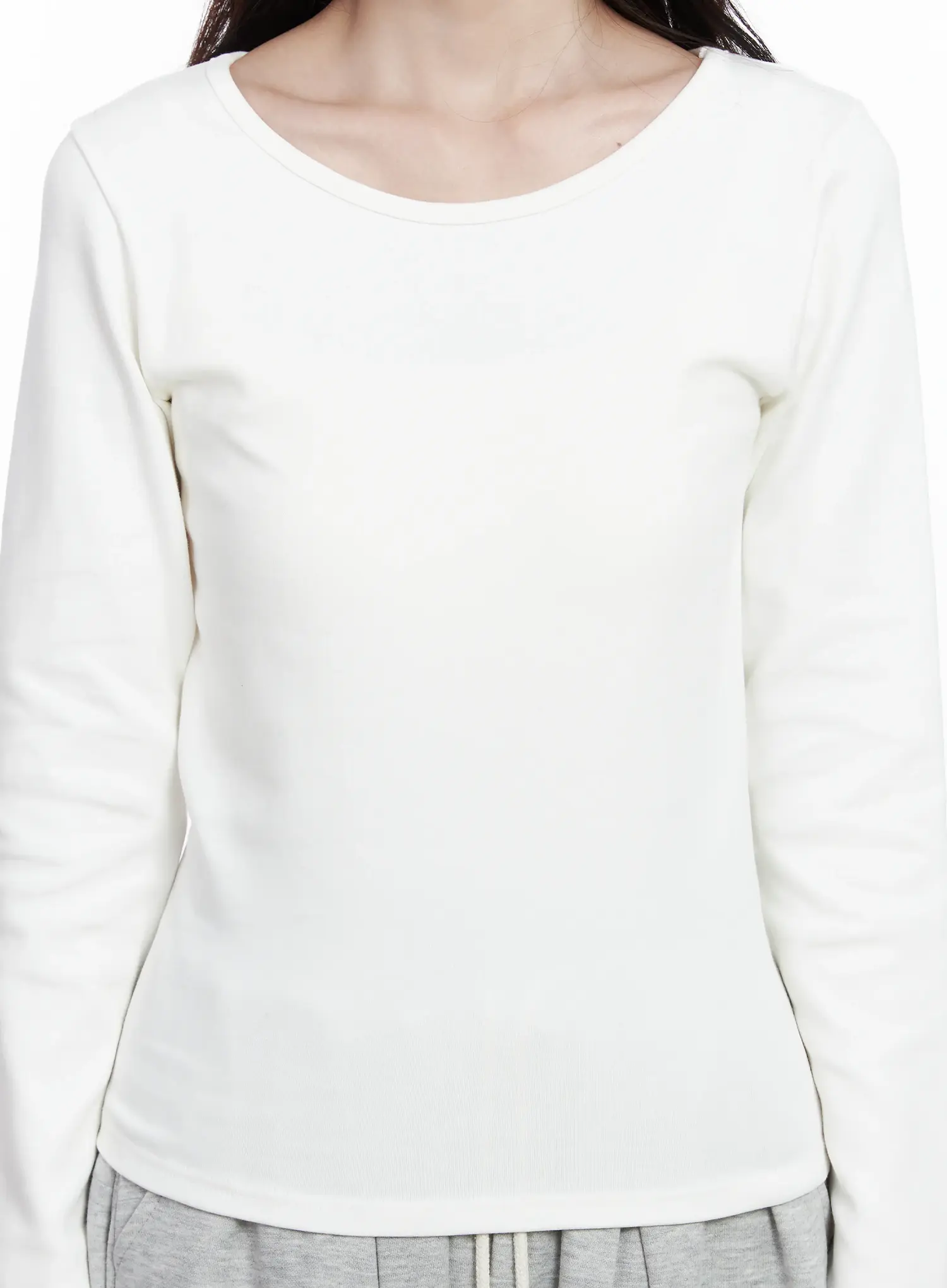 Fleece-Lined Round Neck Long Sleeve IJ529 - Image 5