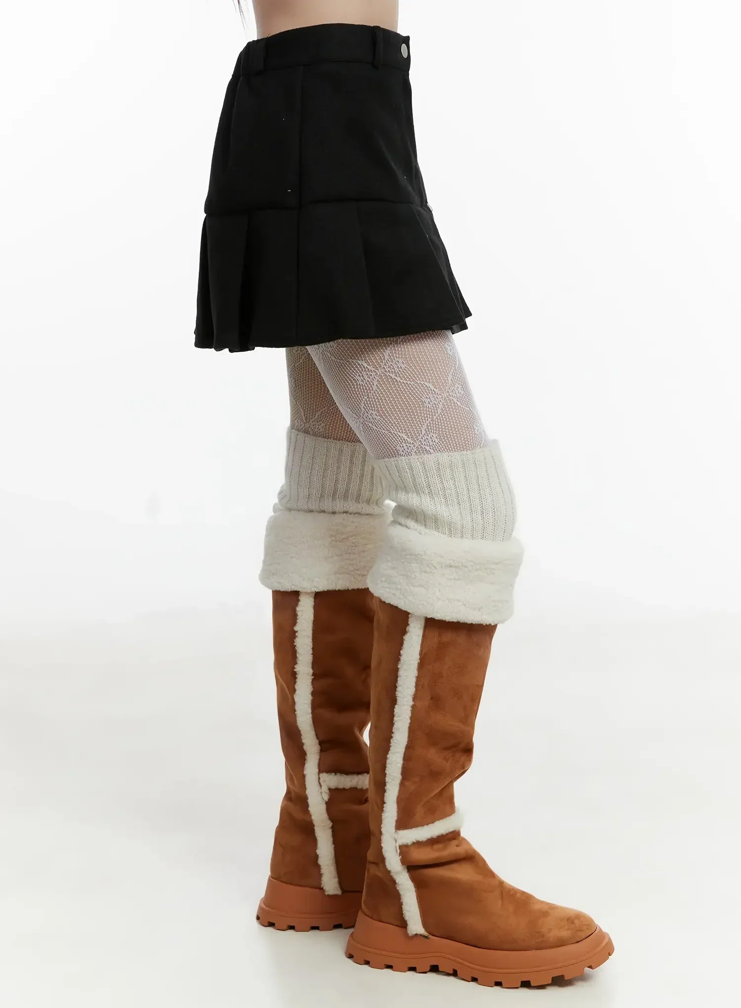 Fleece Pleated Mini Skirt IJ516 - Image 10