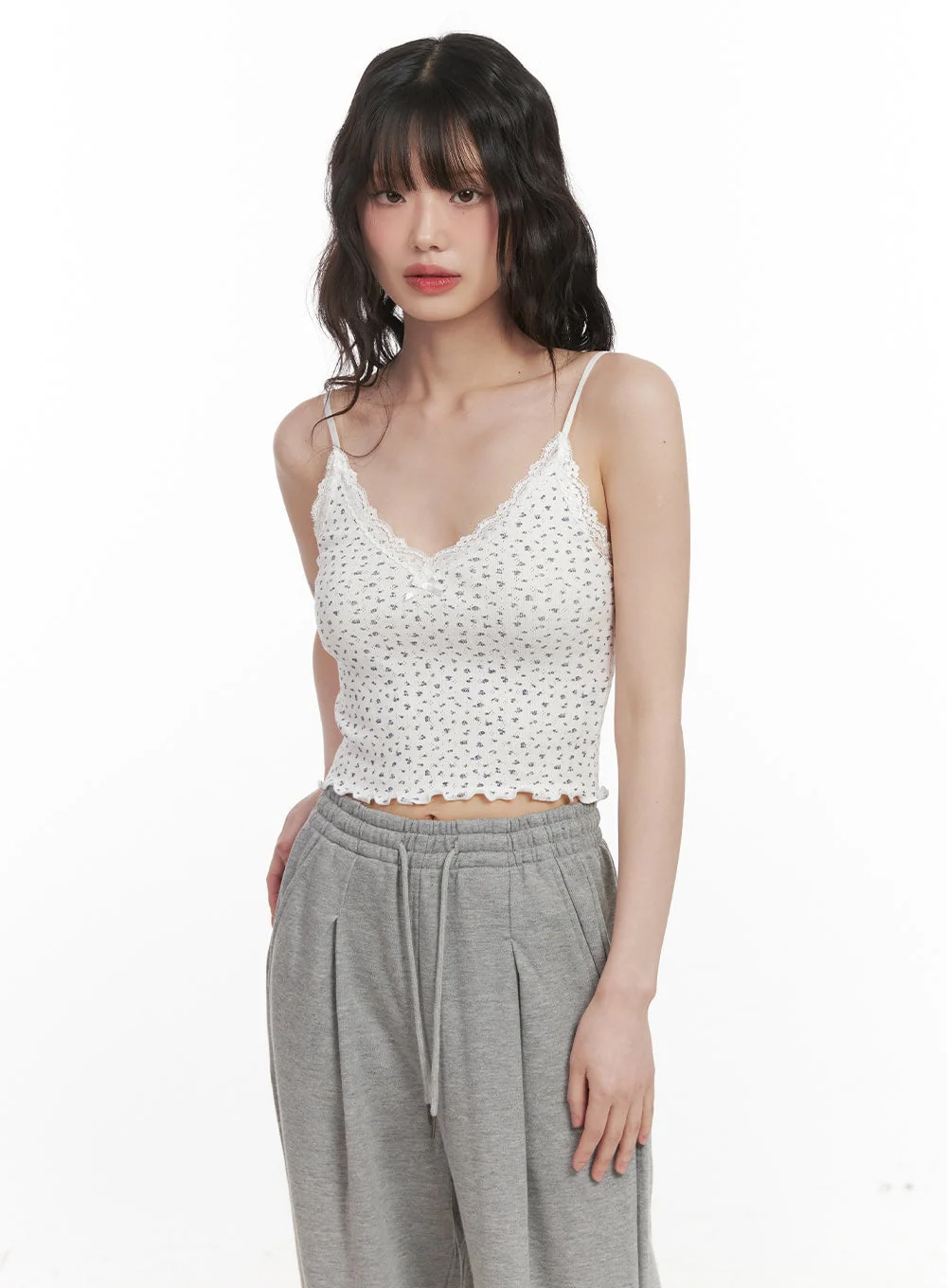 Floral Lace Trim Cami CJ528 - Image 8