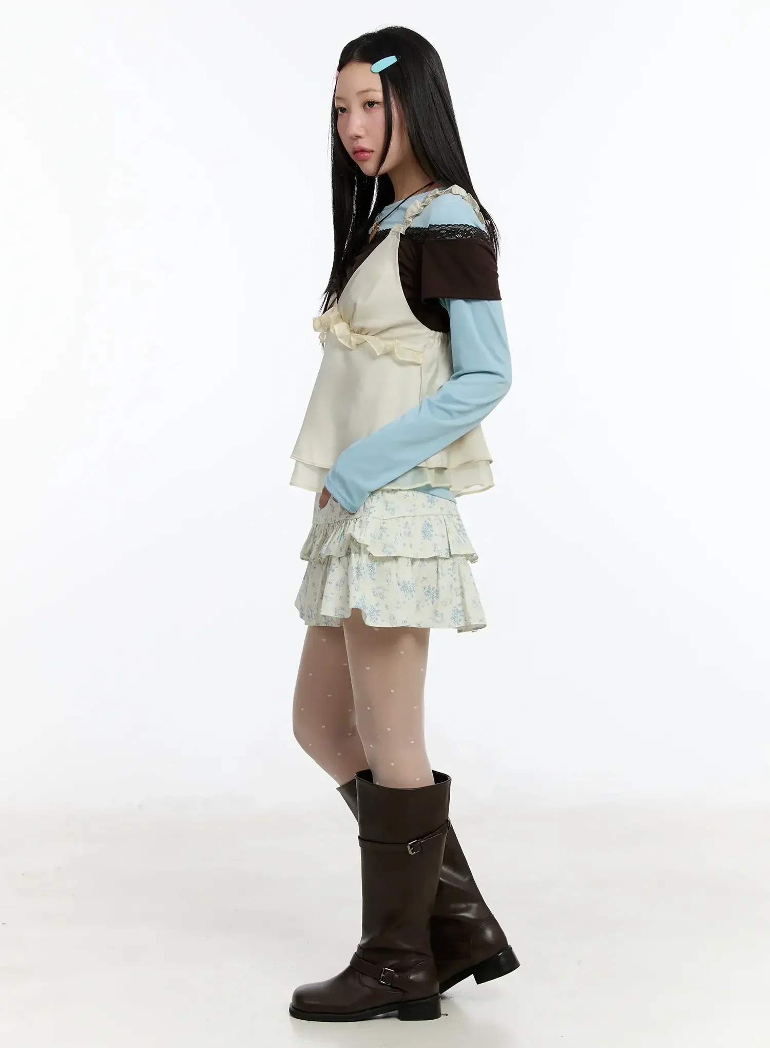 Floral Layered Mini Skirt IM509 - Image 8