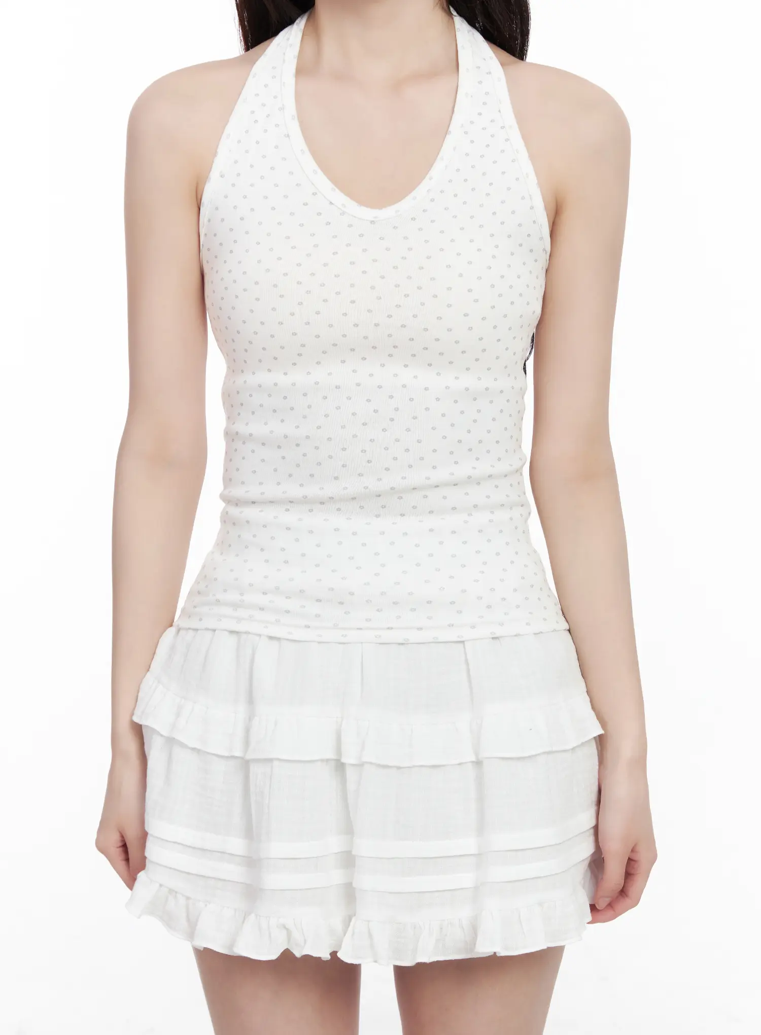 Floral Pattern Halter Crop Top CM527 - Image 8