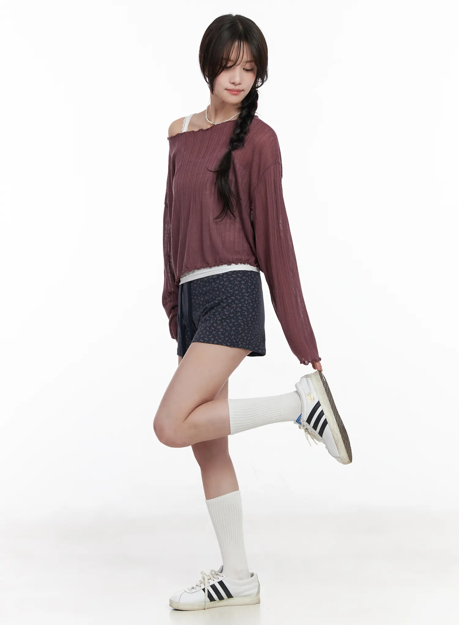 Floral Print Banded Shorts CM527 - Image 5