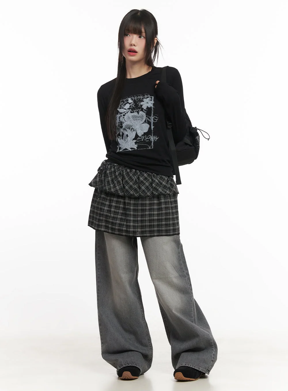 Flower Graphic Long-Sleeve Top CF519 - Image 2