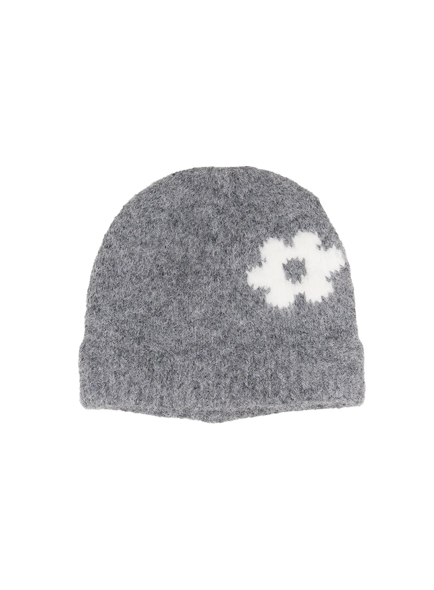 Flower Knit Beanie (Gray) IF506