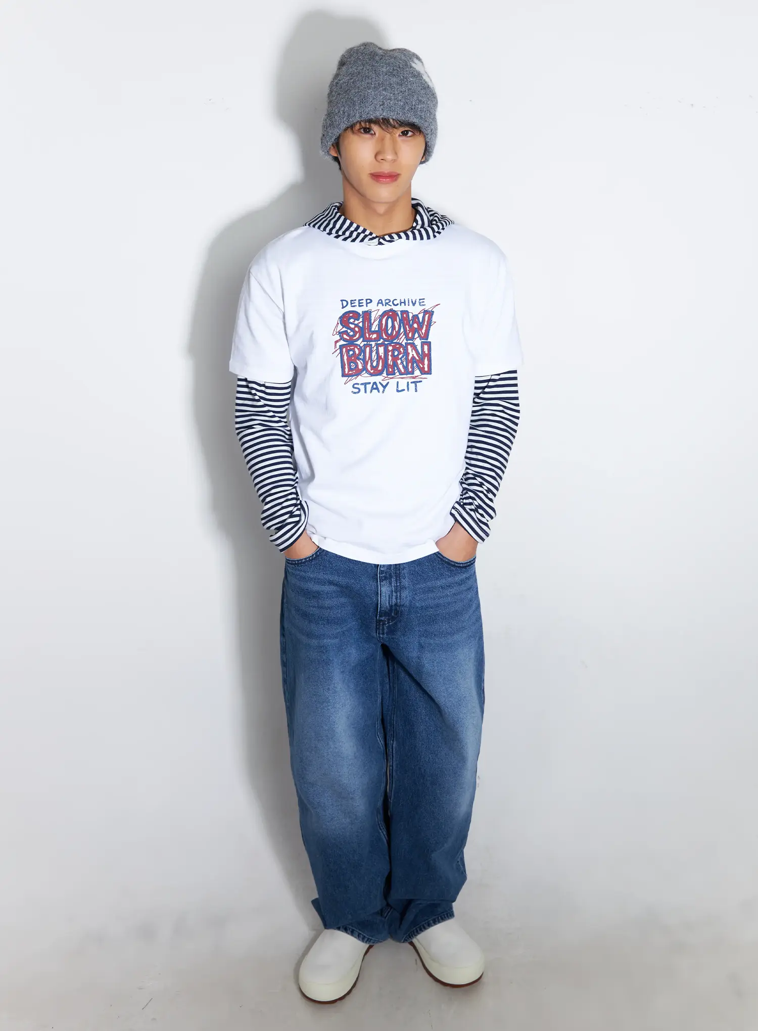 Flower Knit Beanie (Gray) IF506 - Image 7