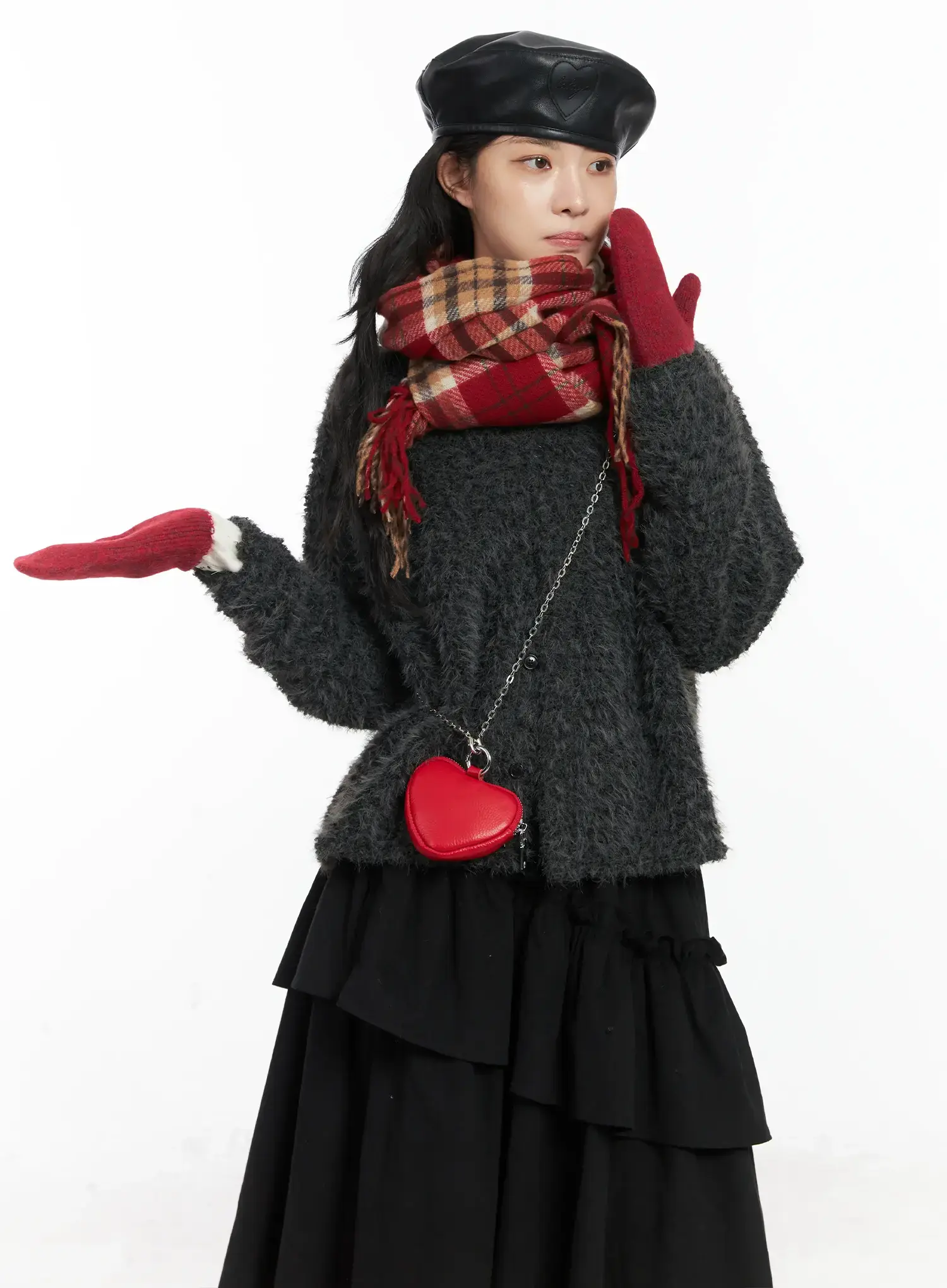 Fluffy Textured Knit Cardigan CD502