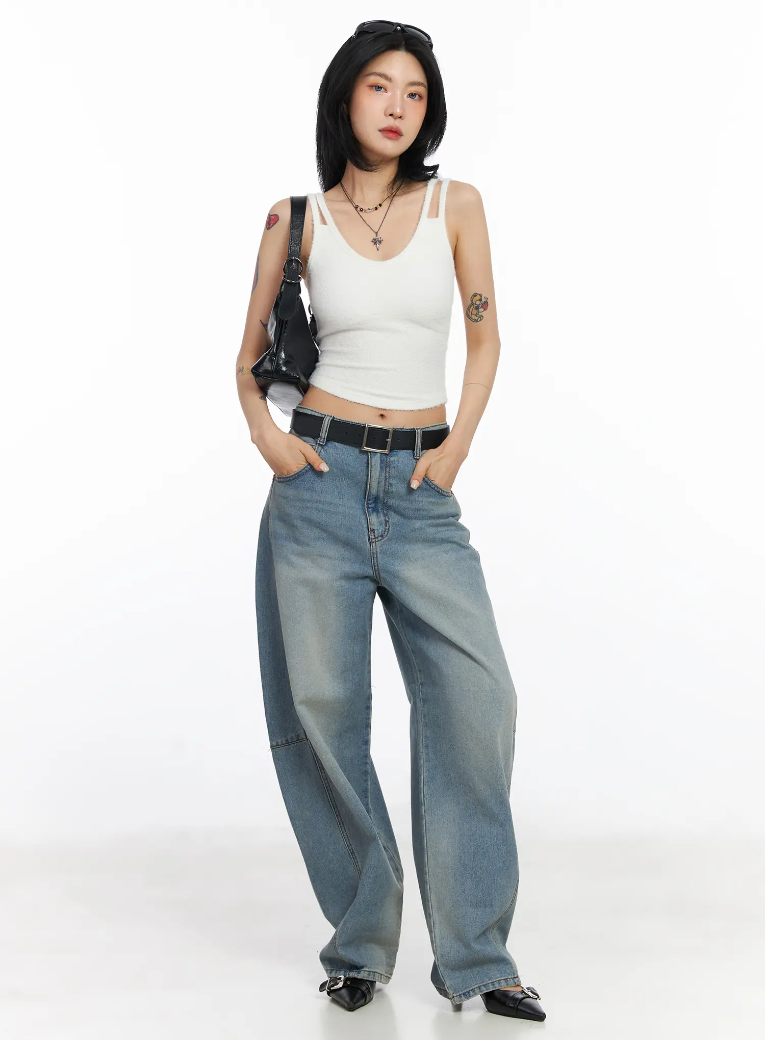 Frey Washed Wide-Leg Jeans CJ523 - Image 2